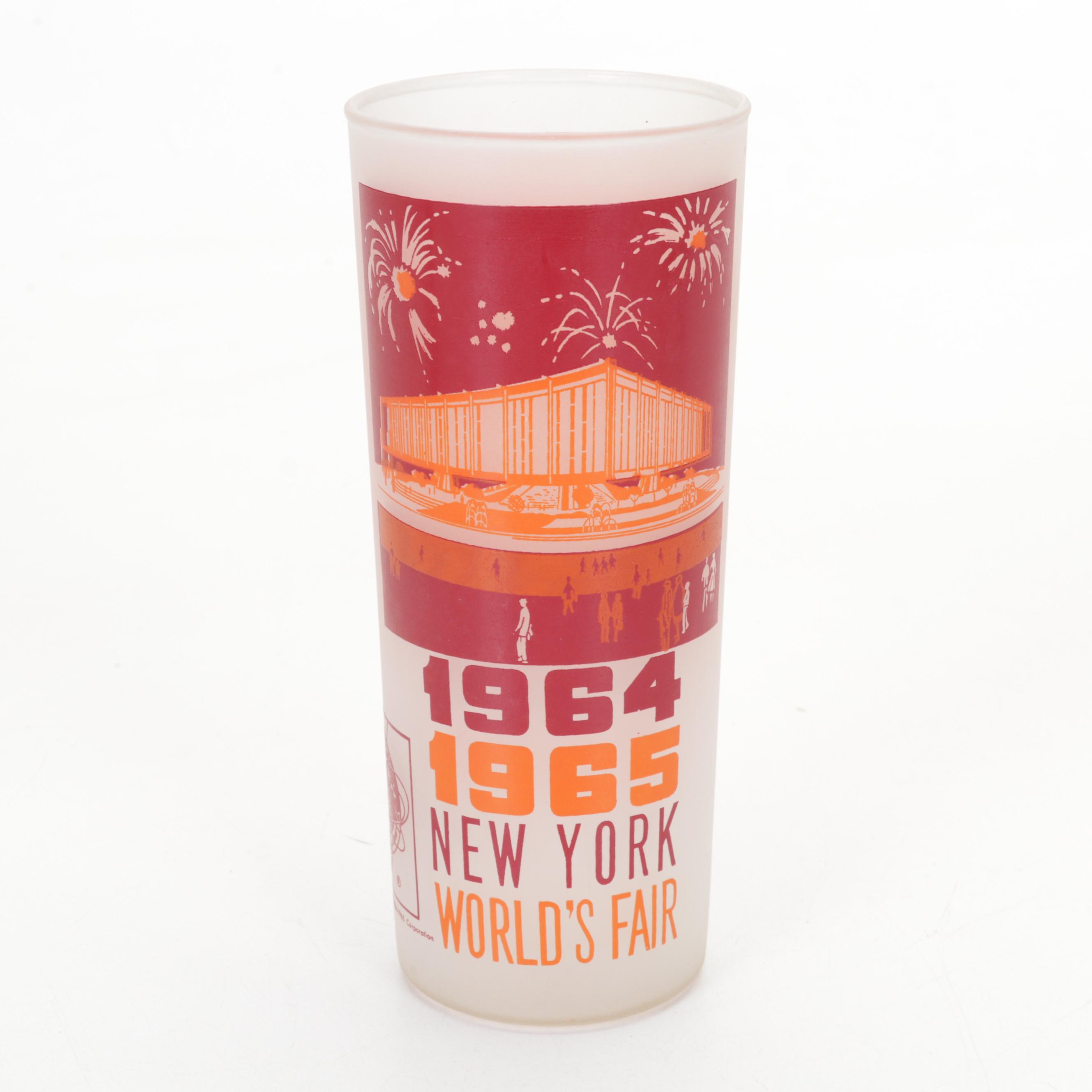 1964-65 New York World's Fair Tumblers with Mid Century Modern Barware
