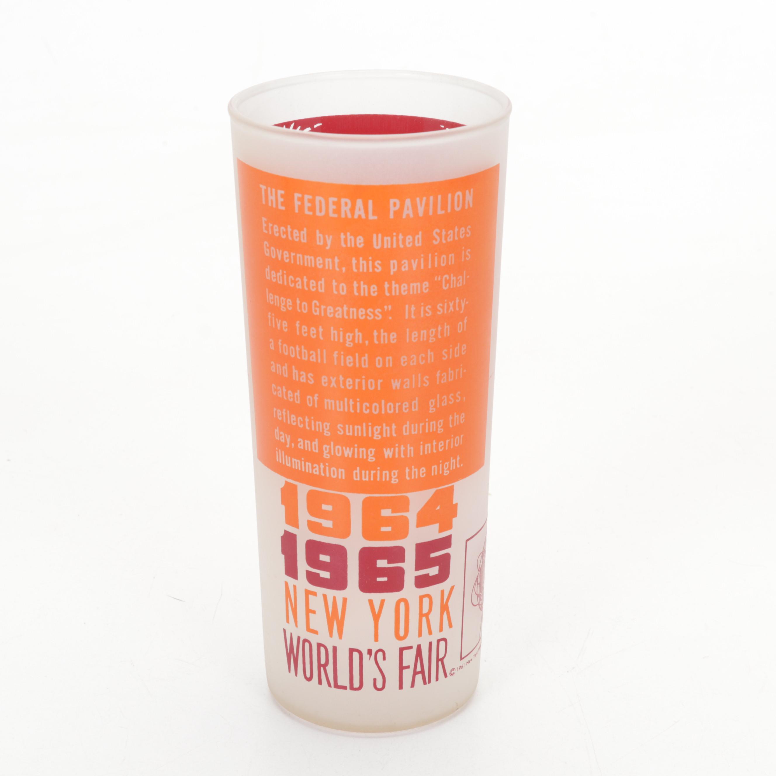 1964-65 New York World's Fair Tumblers with Mid Century Modern Barware