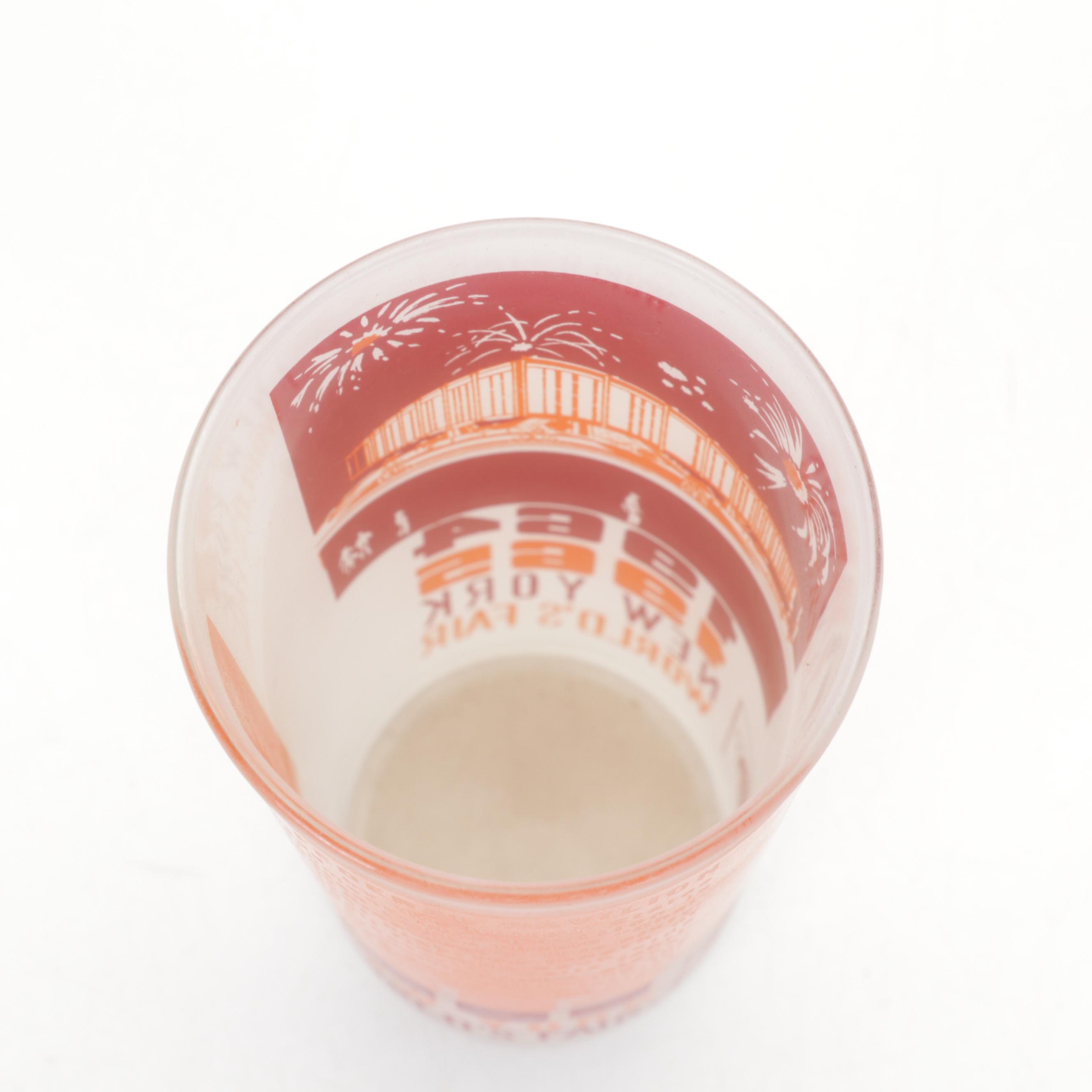 1964-65 New York World's Fair Tumblers with Mid Century Modern Barware