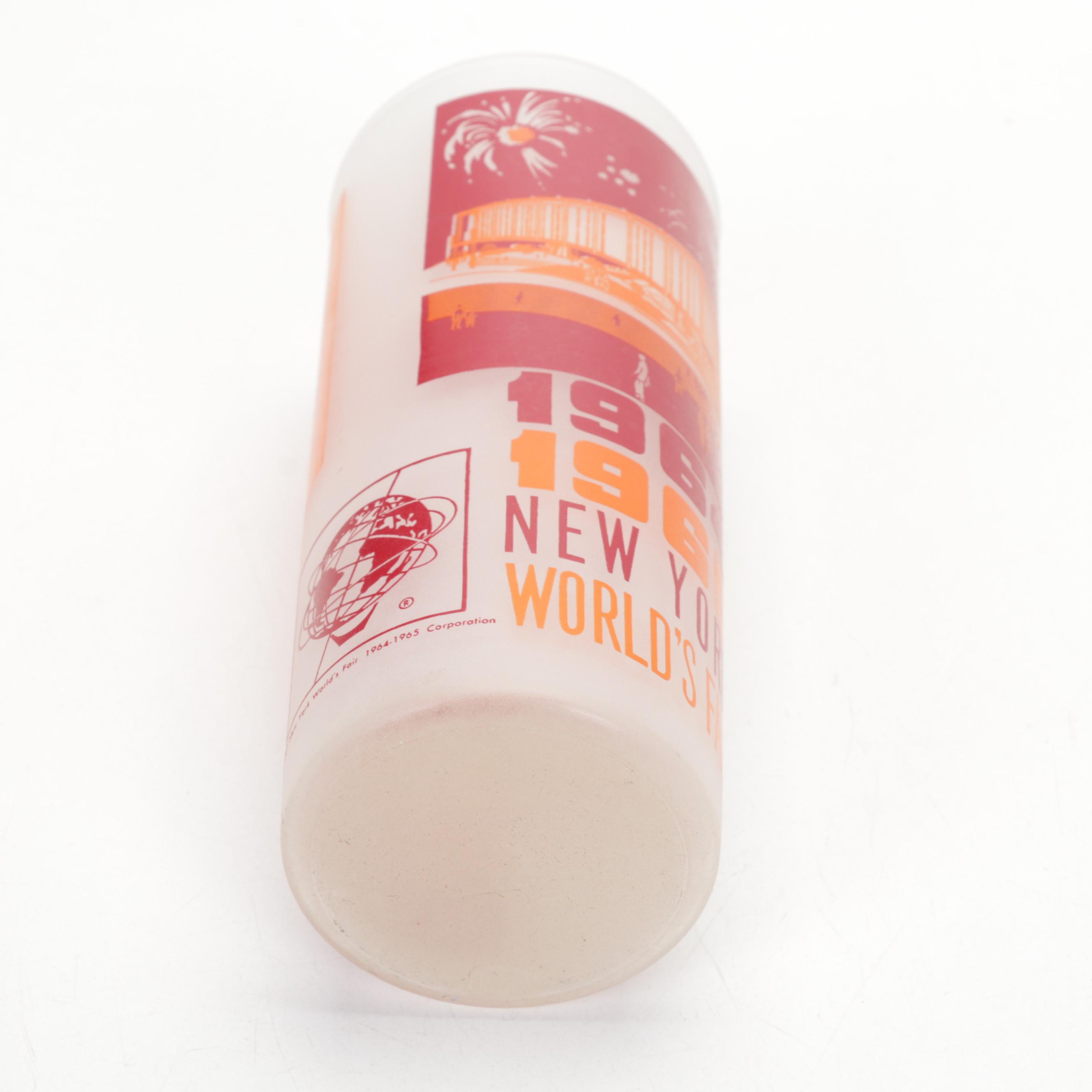 1964-65 New York World's Fair Tumblers with Mid Century Modern Barware