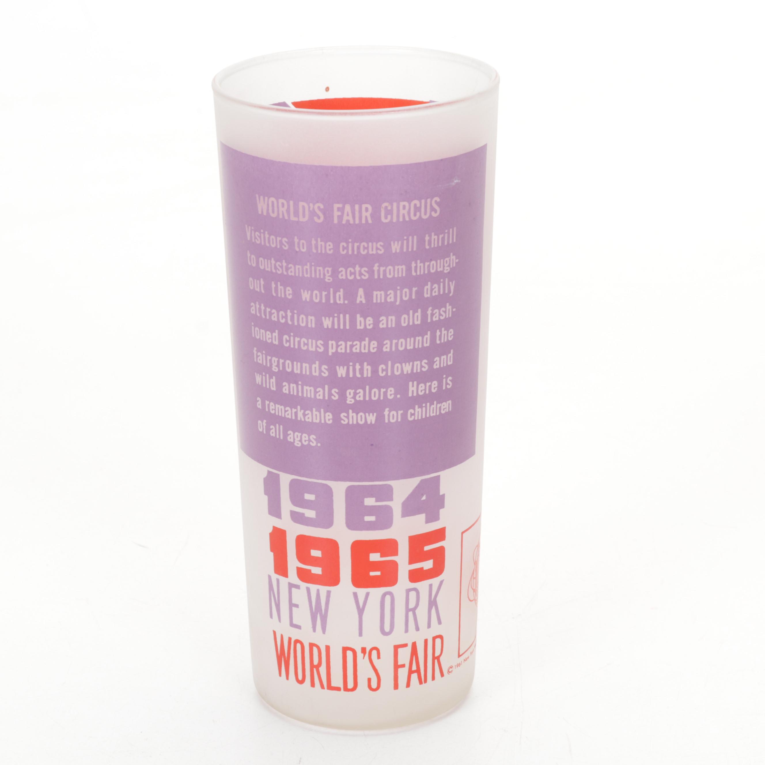 1964-65 New York World's Fair Tumblers with Mid Century Modern Barware