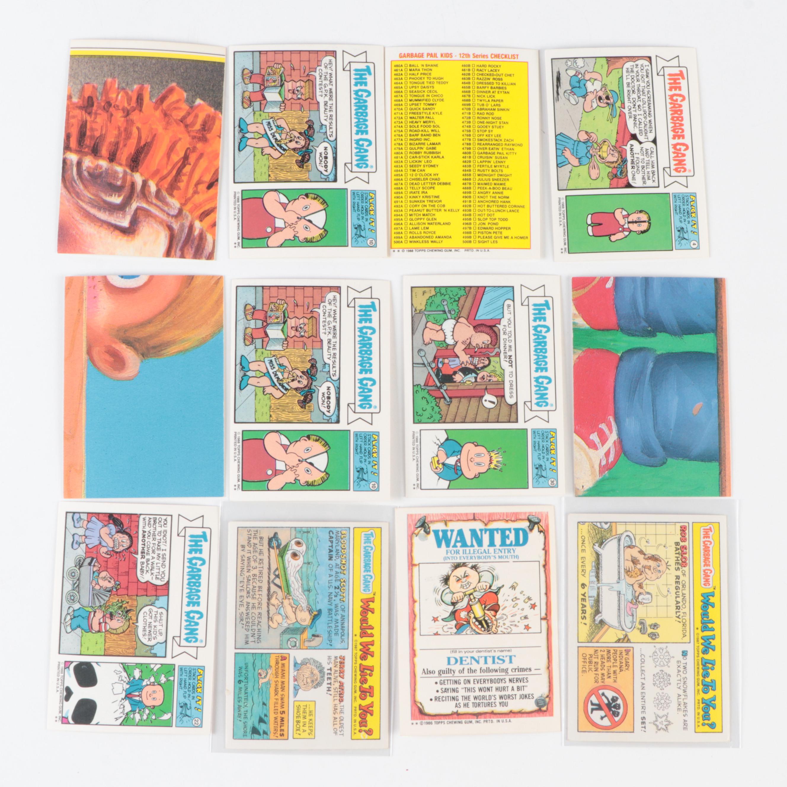 Topps Garbage Pail Kids Trading Cards with Upset Tommy, Tim Can and More, 1980s