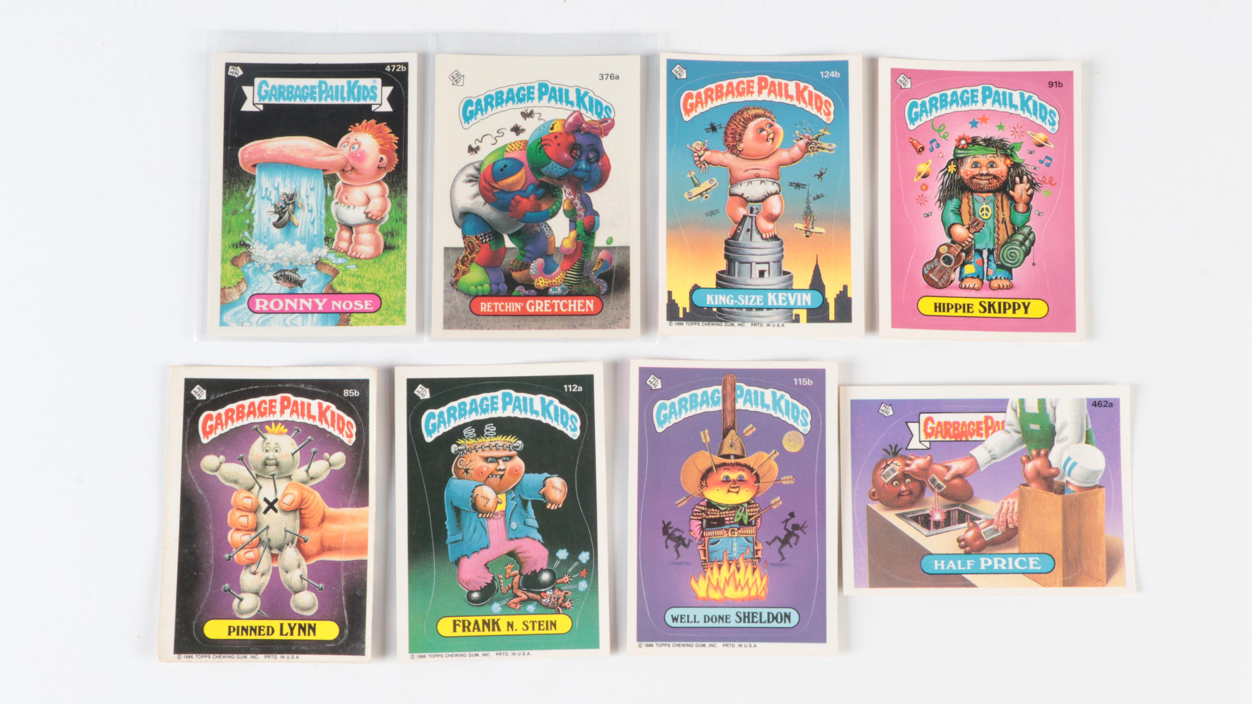 Topps Garbage Pail Kids Trading Cards with Upset Tommy, Tim Can and More, 1980s
