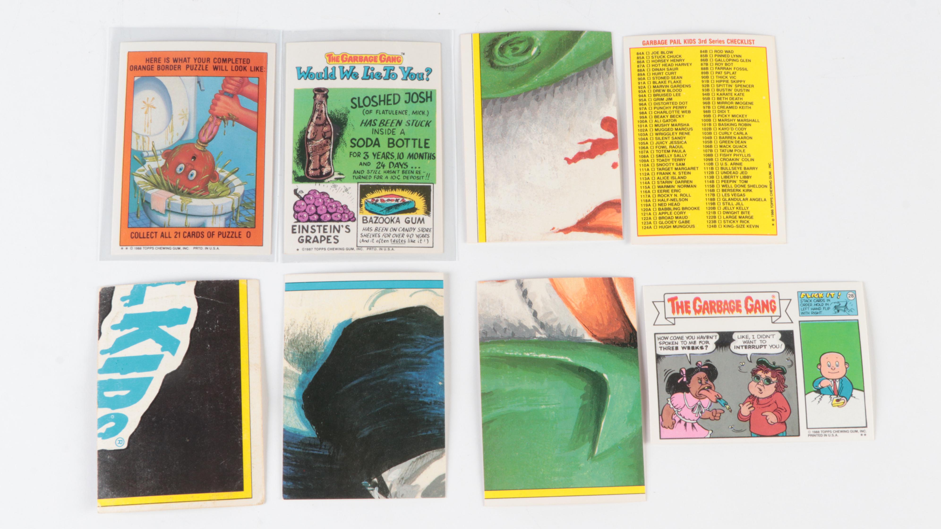 Topps Garbage Pail Kids Trading Cards with Upset Tommy, Tim Can and More, 1980s