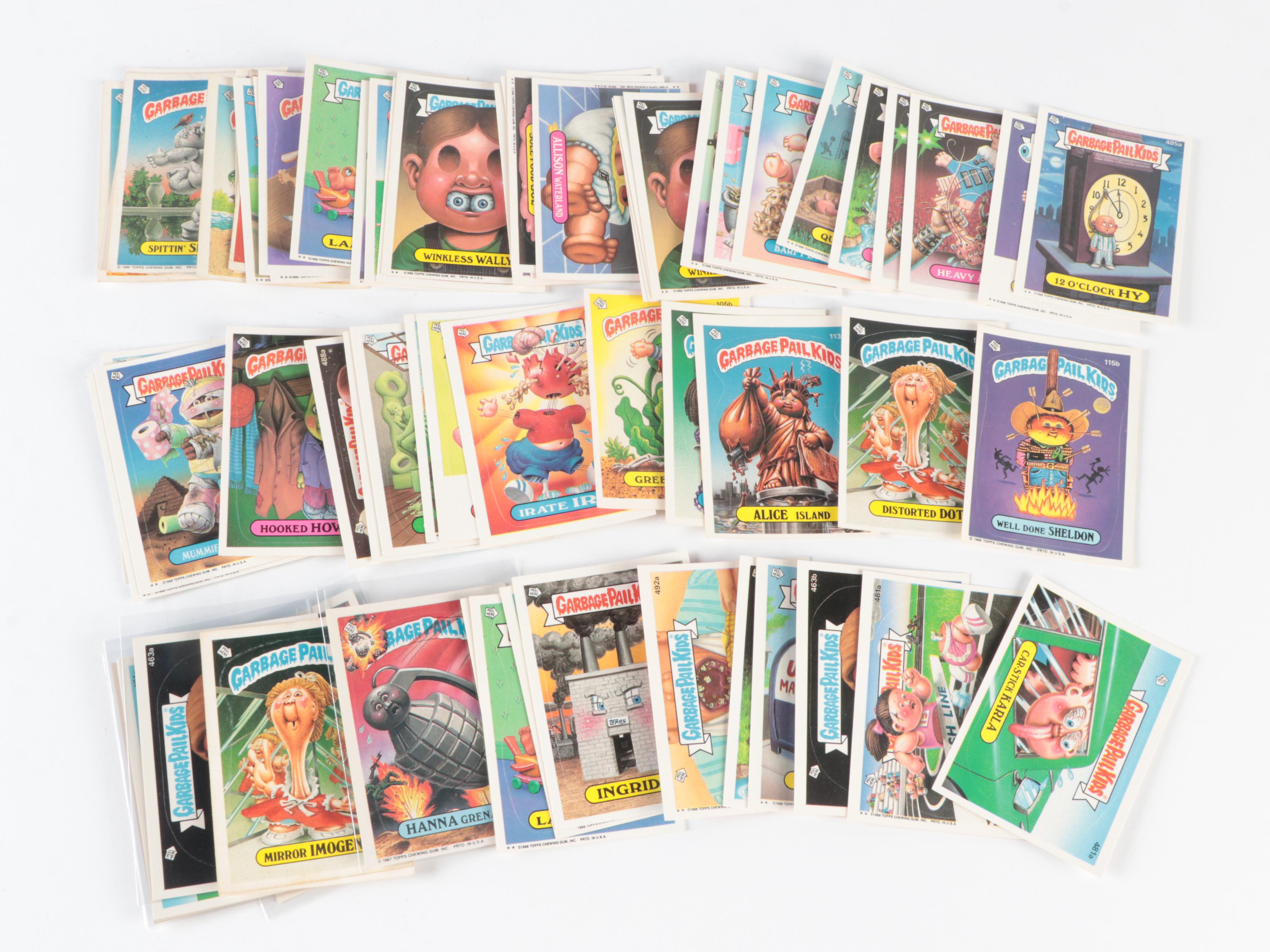 Topps Garbage Pail Kids Trading Cards with Upset Tommy, Tim Can and More, 1980s