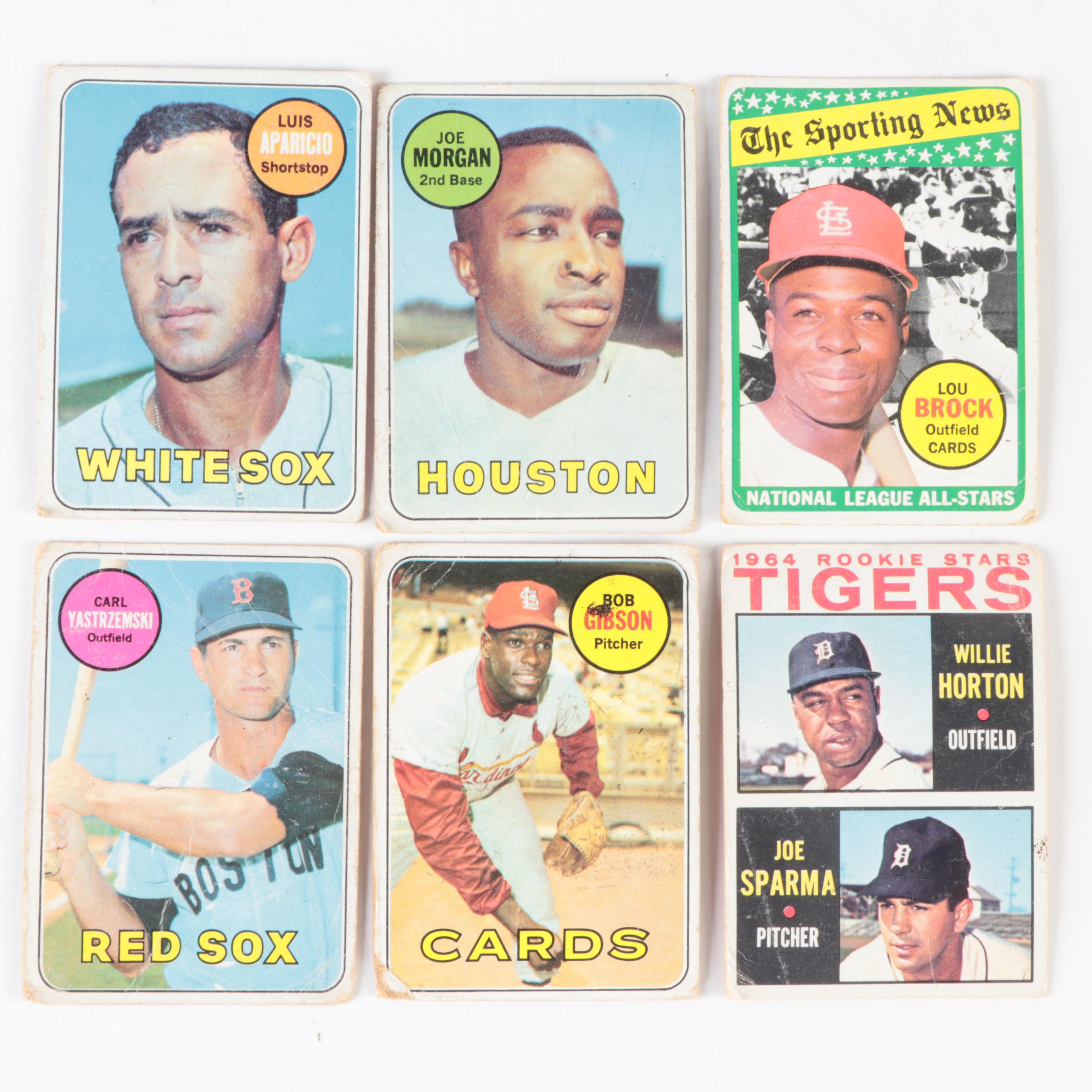 Topps Baseball Cards with Mays, Clemente, Gibson, Rose and More, 1950s–1960s