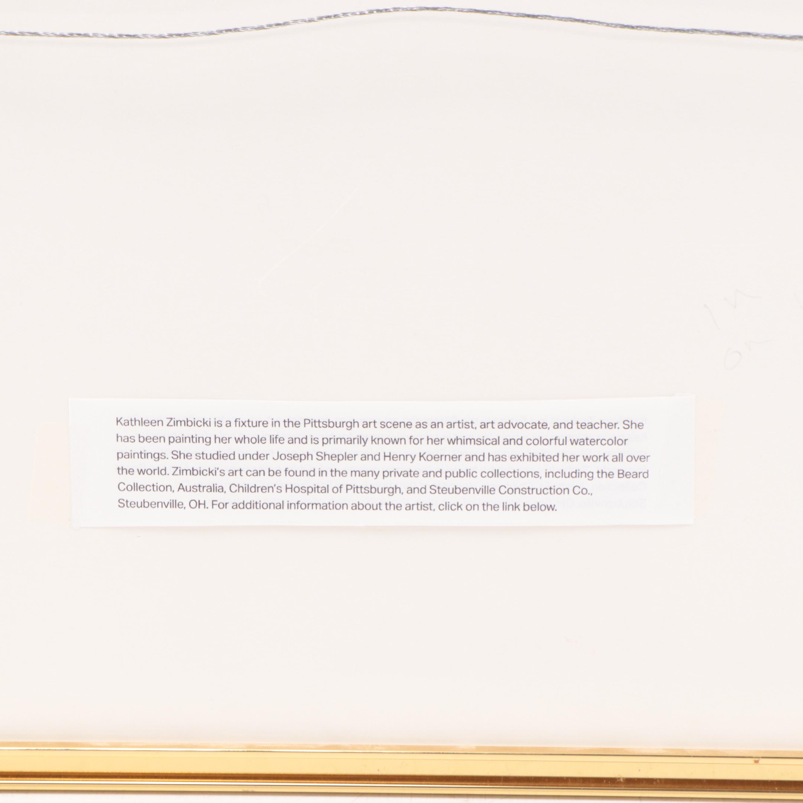 Kathleen Zimbicki Watercolor Painting of Interior Scene