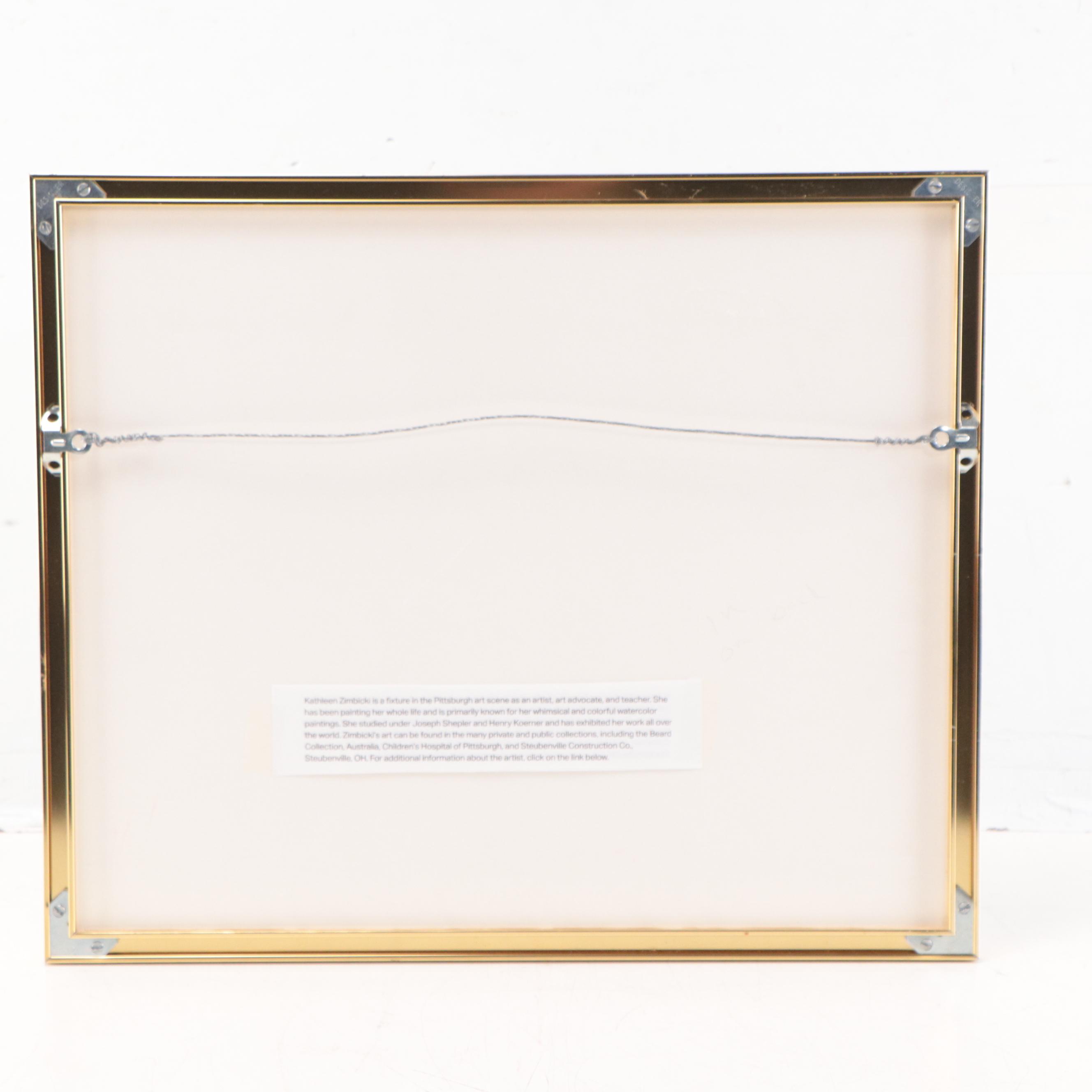 Kathleen Zimbicki Watercolor Painting of Interior Scene