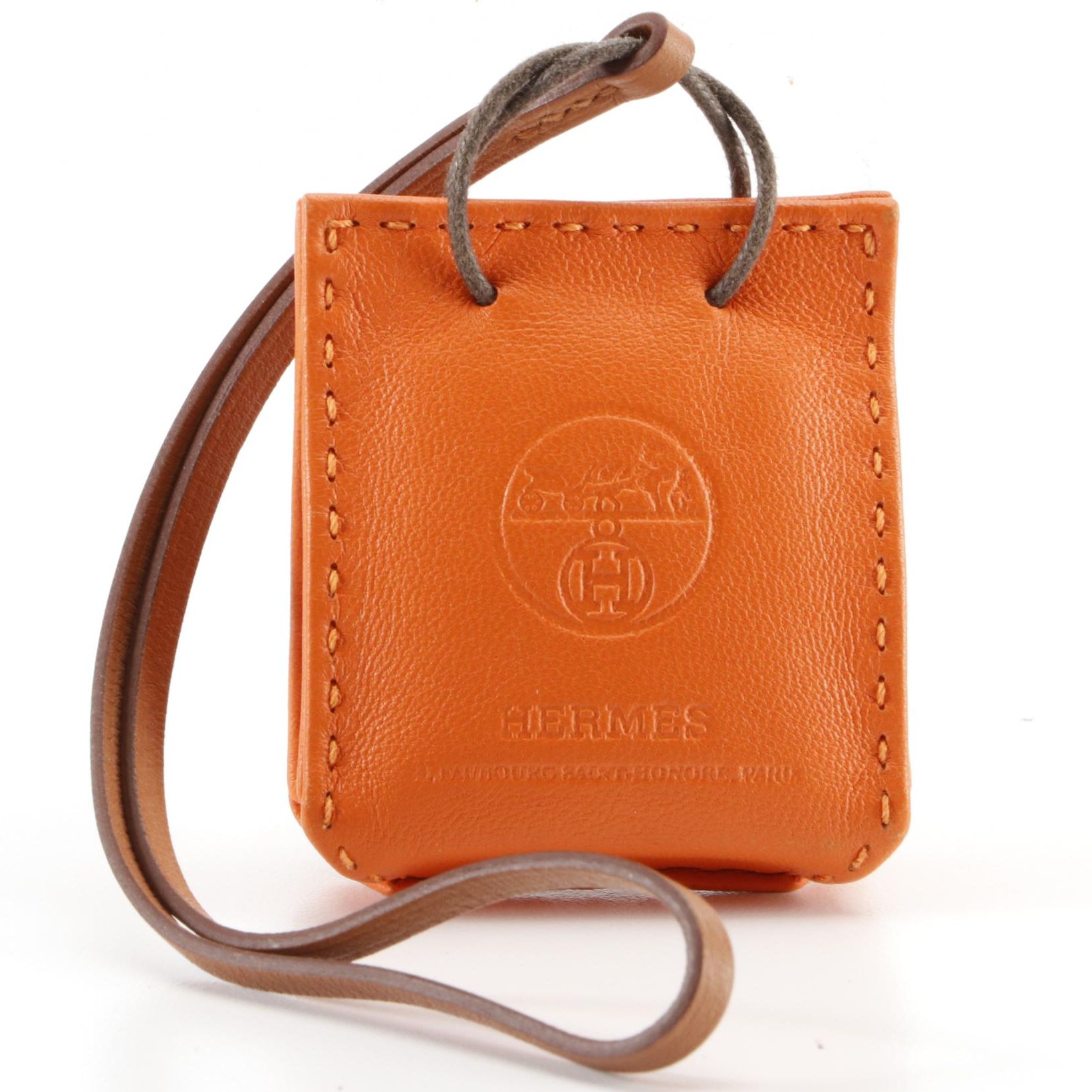 Hermès Leather Bag Charm with Box