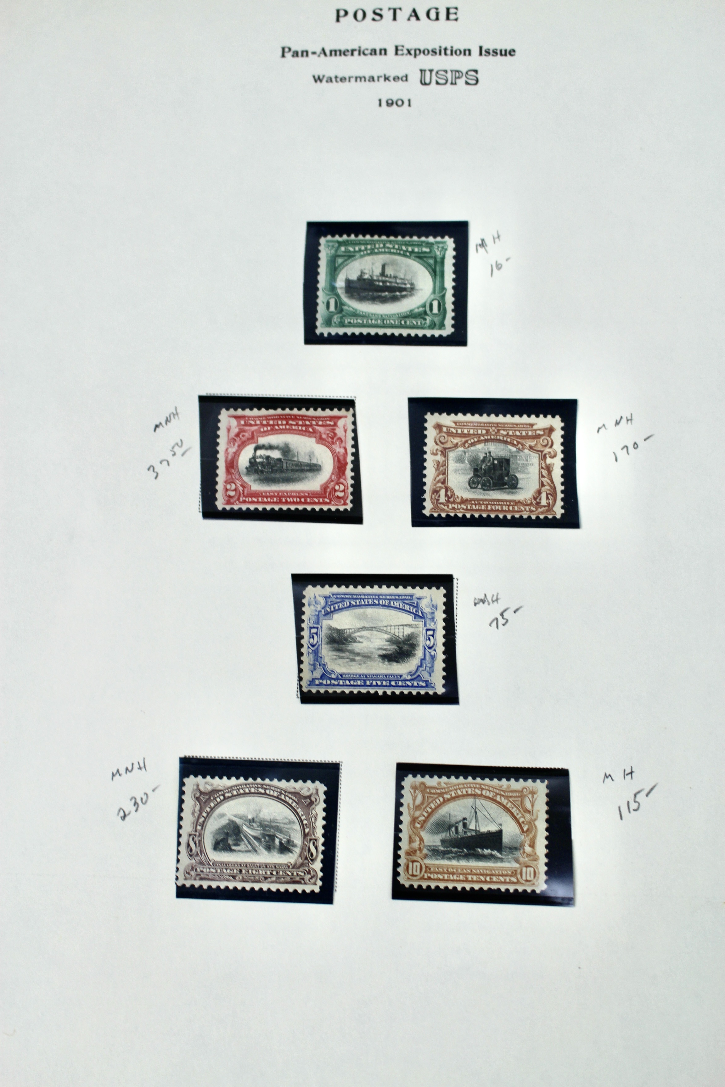 1901 Pan American Exposition Mint and MNH Postage Stamps