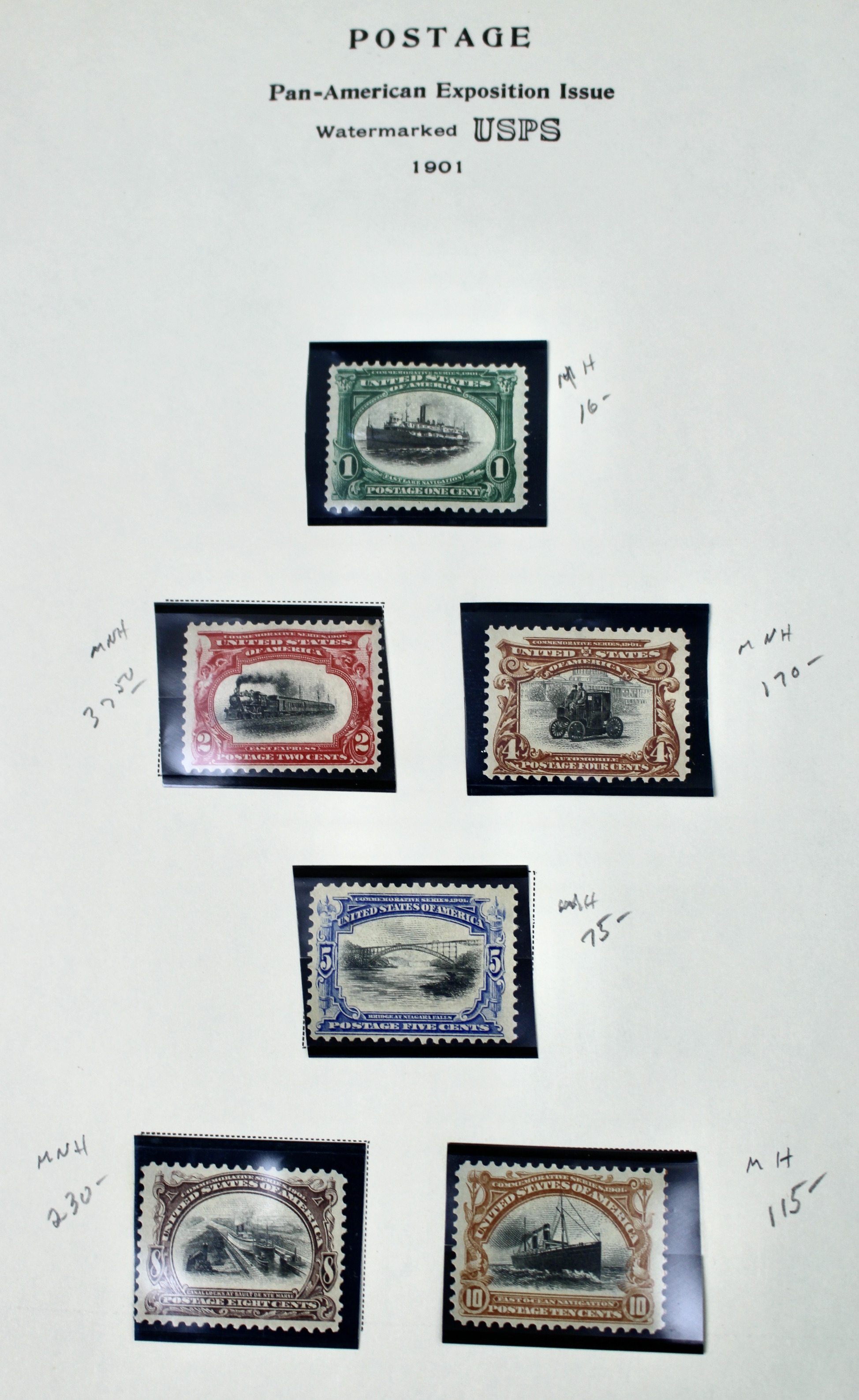 1901 Pan American Exposition Mint and MNH Postage Stamps