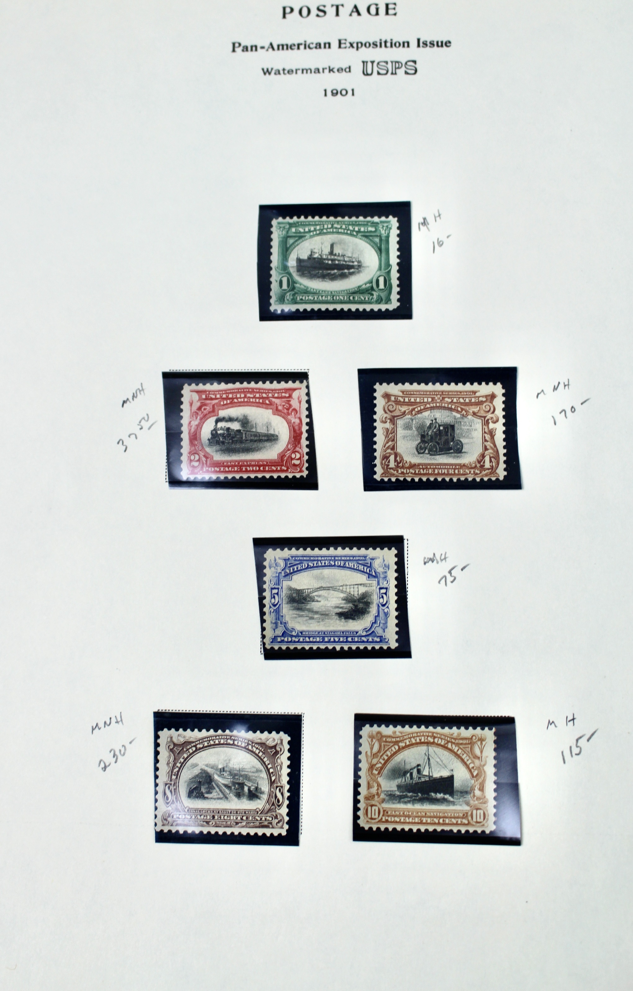 1901 Pan American Exposition Mint and MNH Postage Stamps