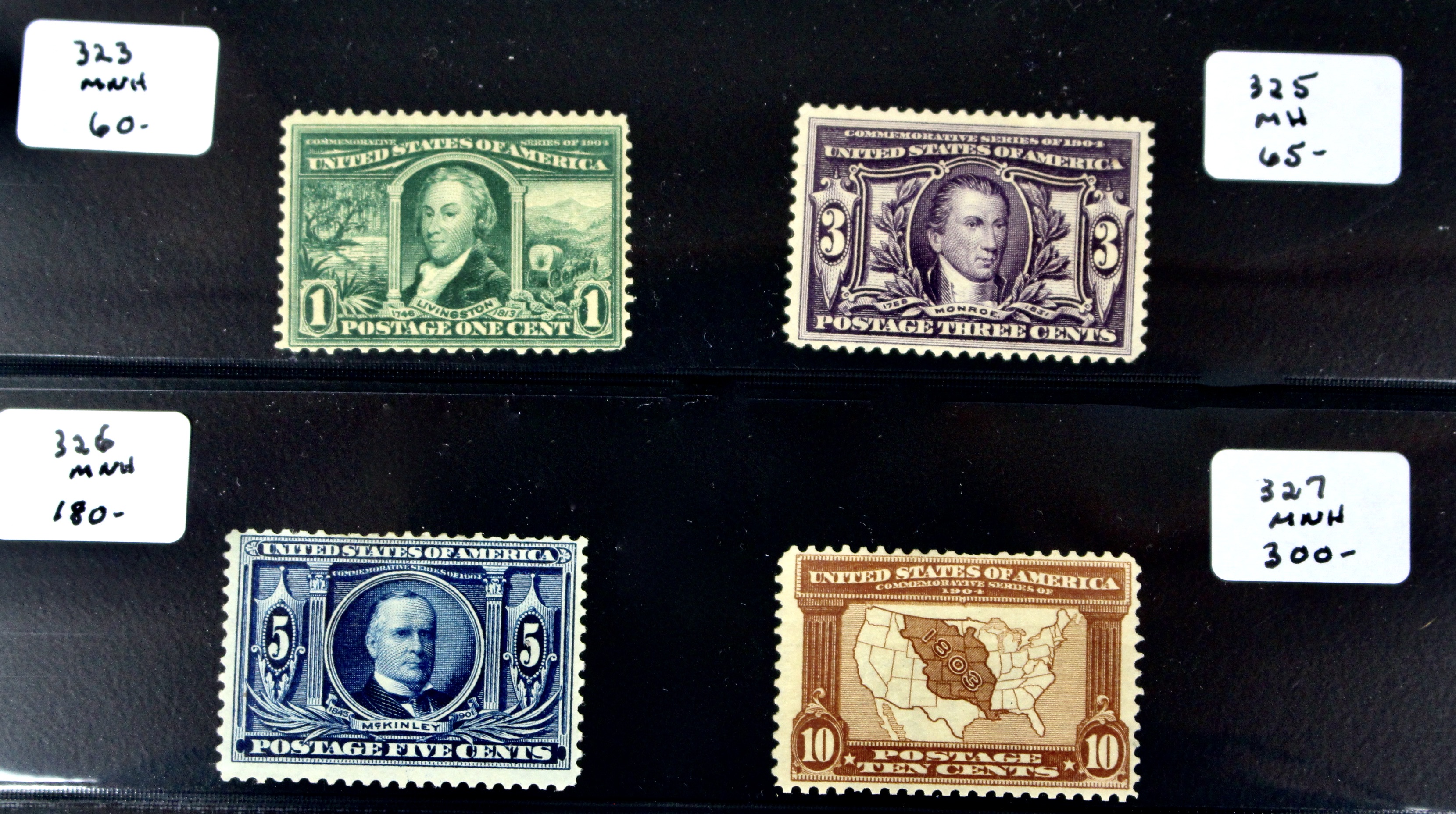 Four Mint Condition U.S. Postage Stamps