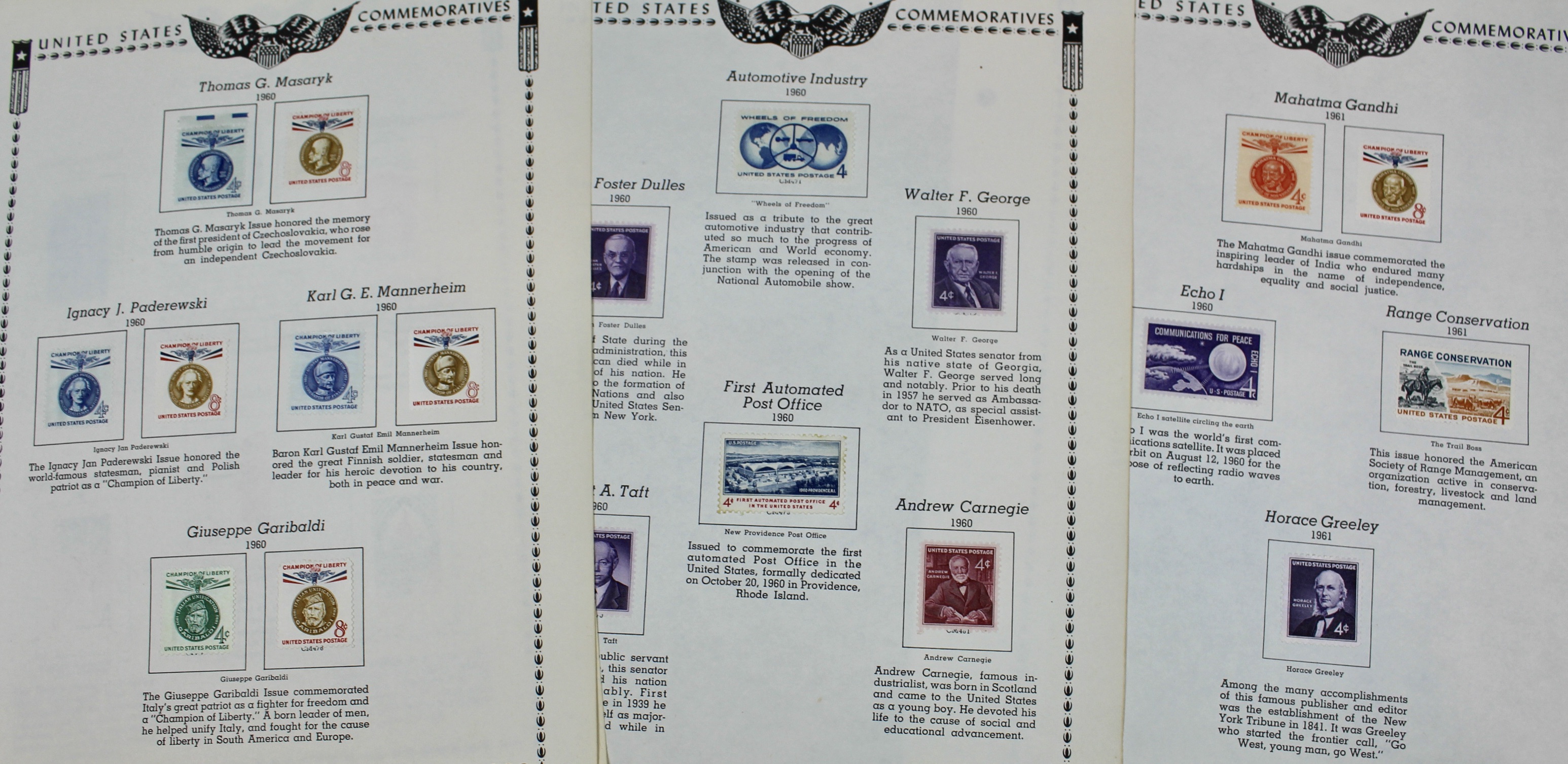 U.S. Postage Stamp Collection, 1929 to 1986