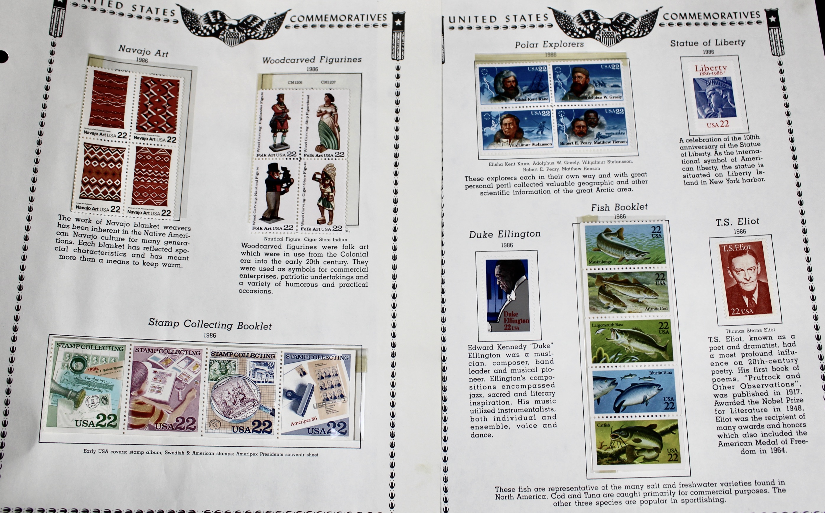 U.S. Postage Stamp Collection, 1929 to 1986