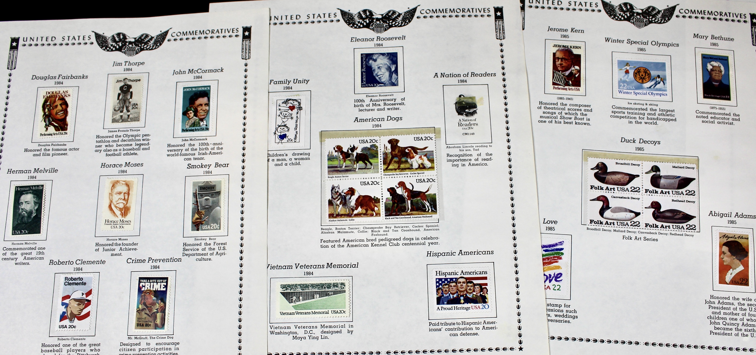 U.S. Postage Stamp Collection, 1929 to 1986