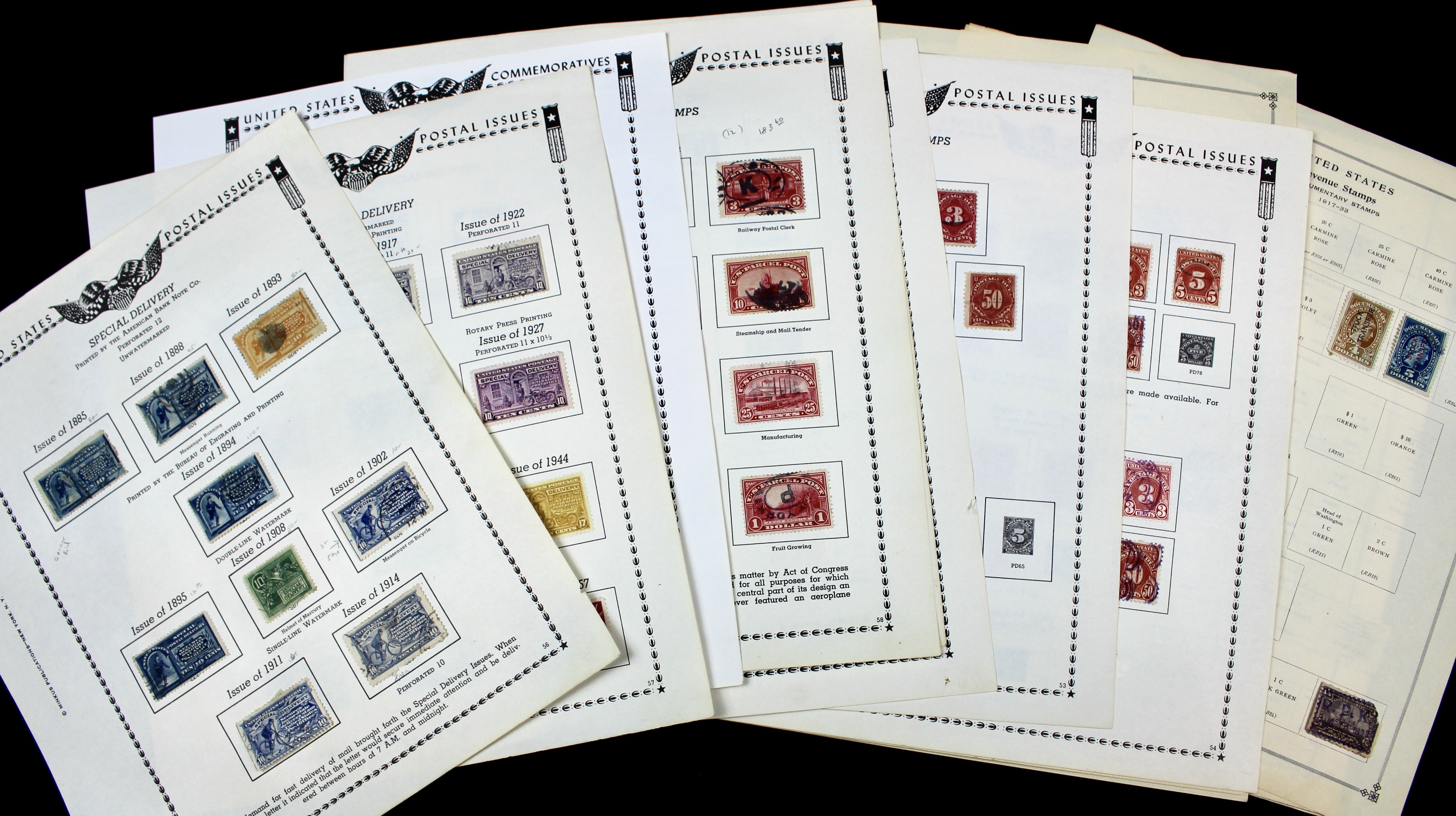 "Back of the Book" U.S. Postage Stamp Collection