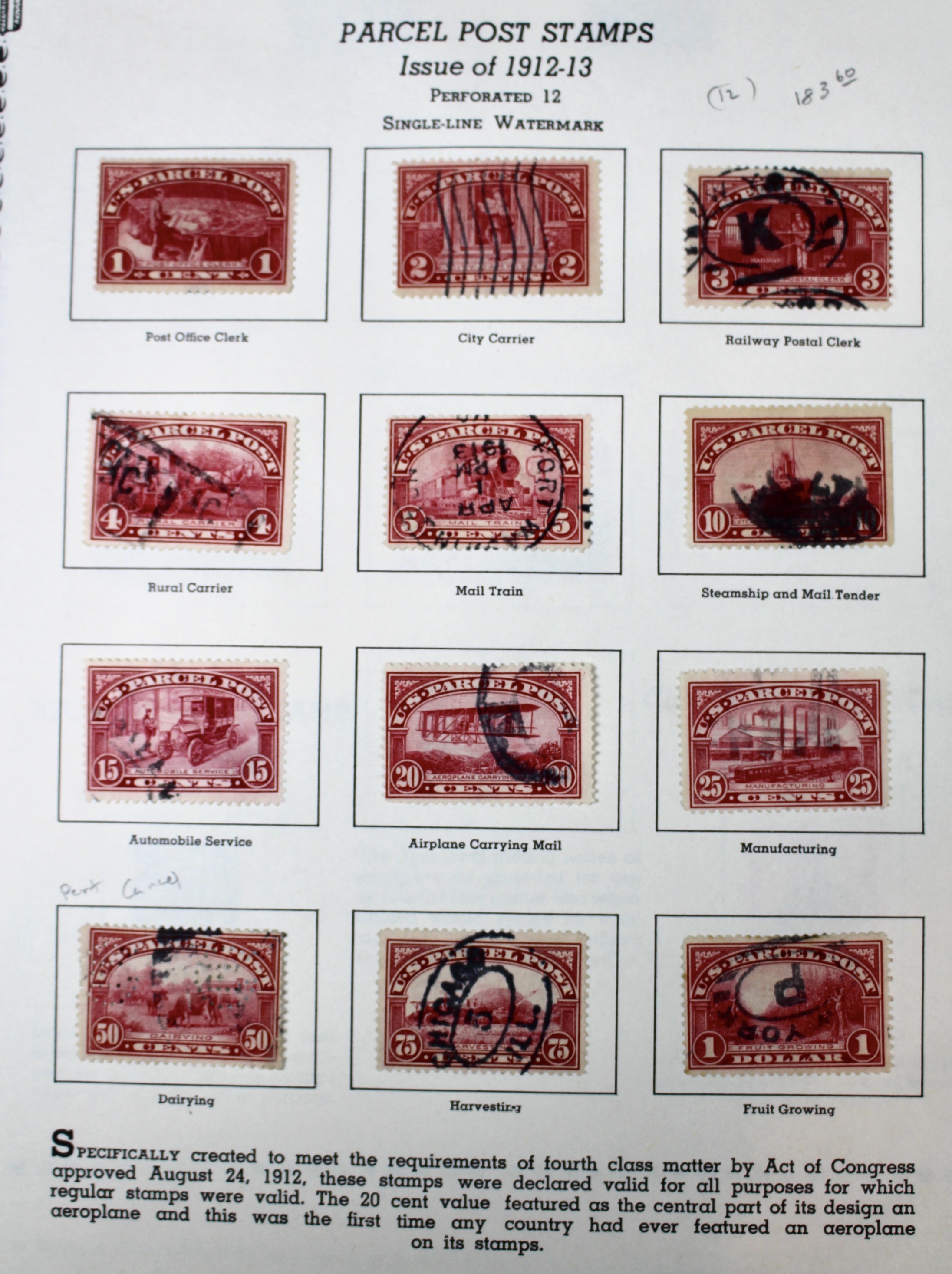 "Back of the Book" U.S. Postage Stamp Collection