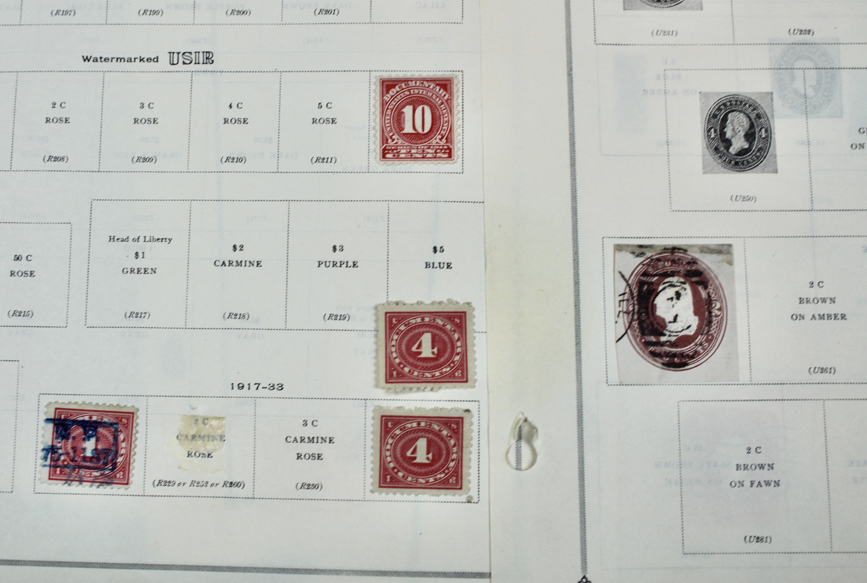 "Back of the Book" U.S. Postage Stamp Collection