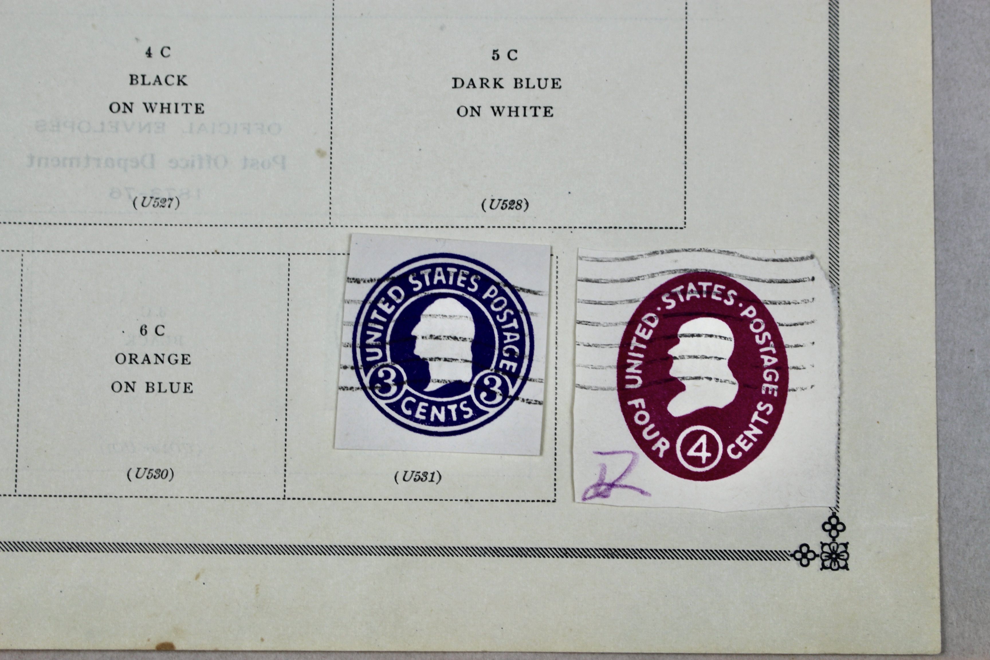 "Back of the Book" U.S. Postage Stamp Collection