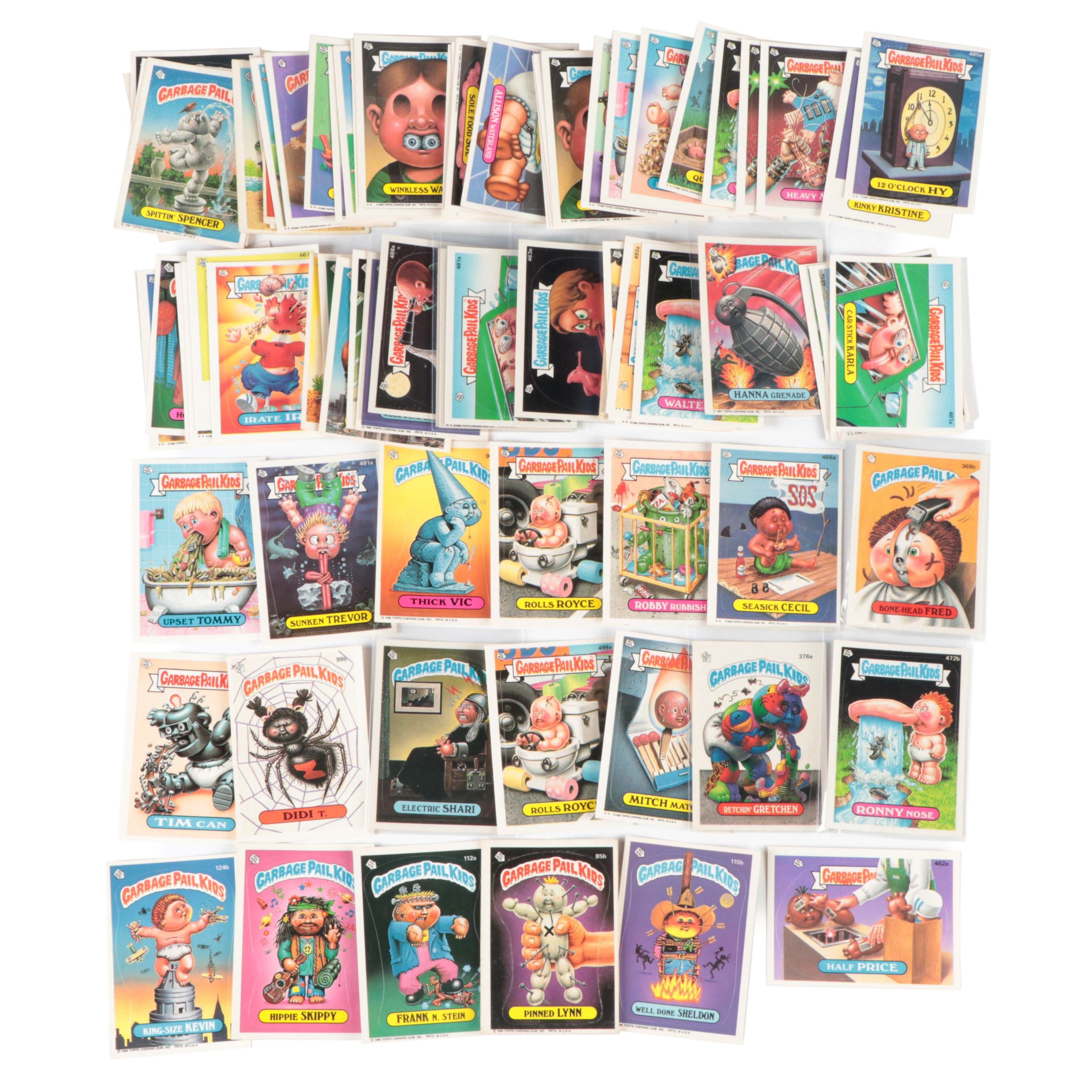 Topps Garbage Pail Kids Trading Cards with Upset Tommy, Tim Can and More, 1980s
