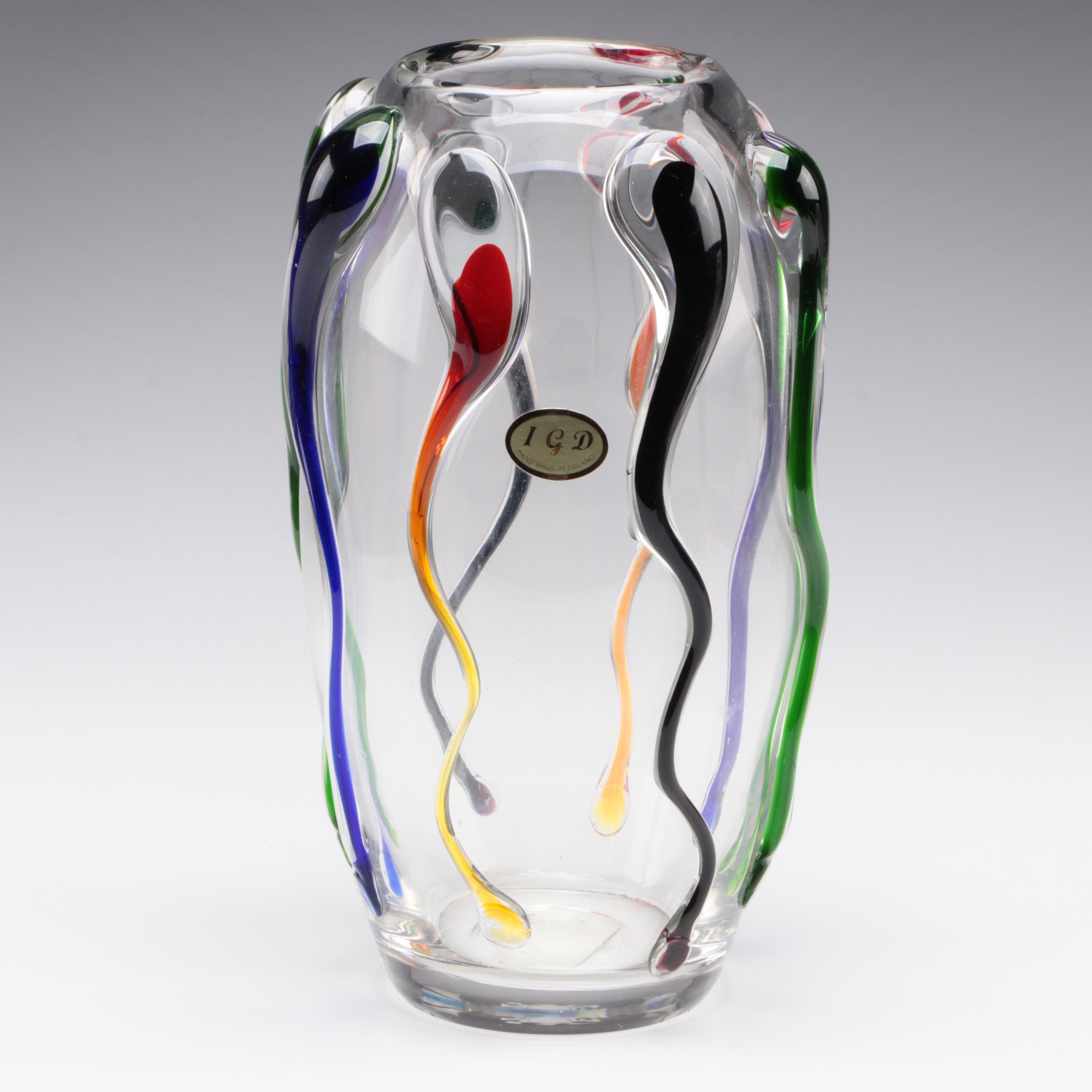 IGD Polish Blown Glass Vase