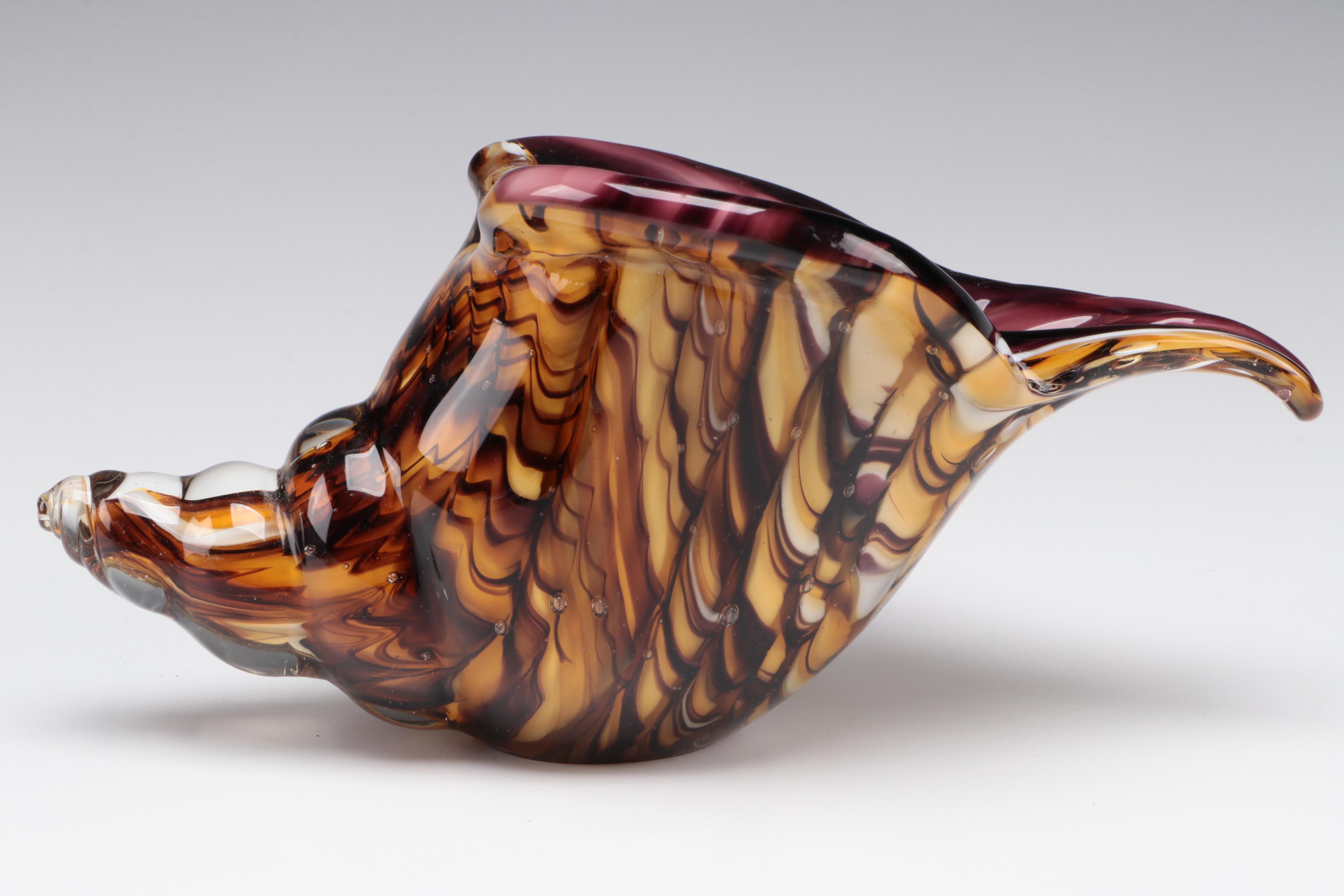 Art Glass Shell Figurine and Sculpture