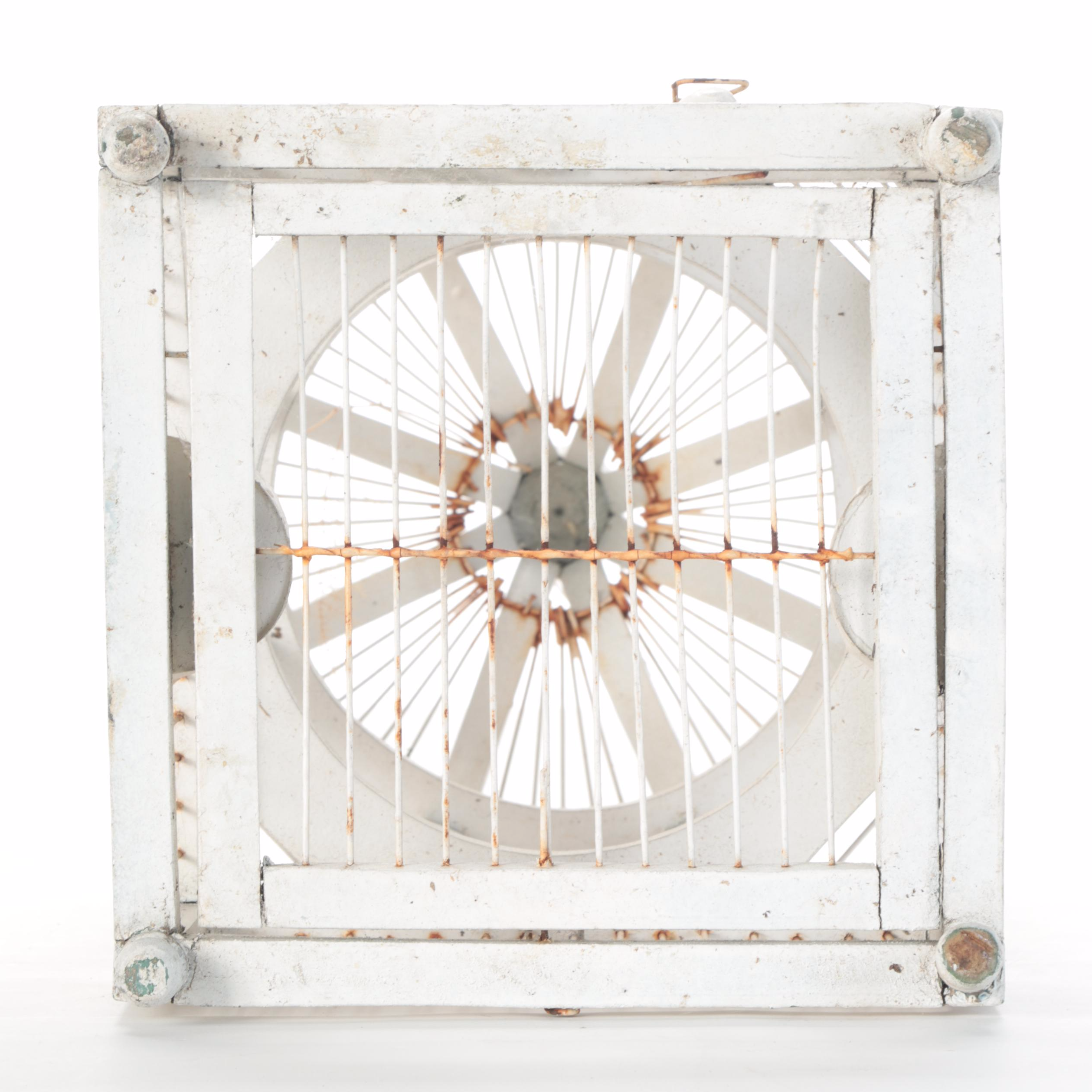 Victorian Style White Painted Wood and Wire Bird Cage