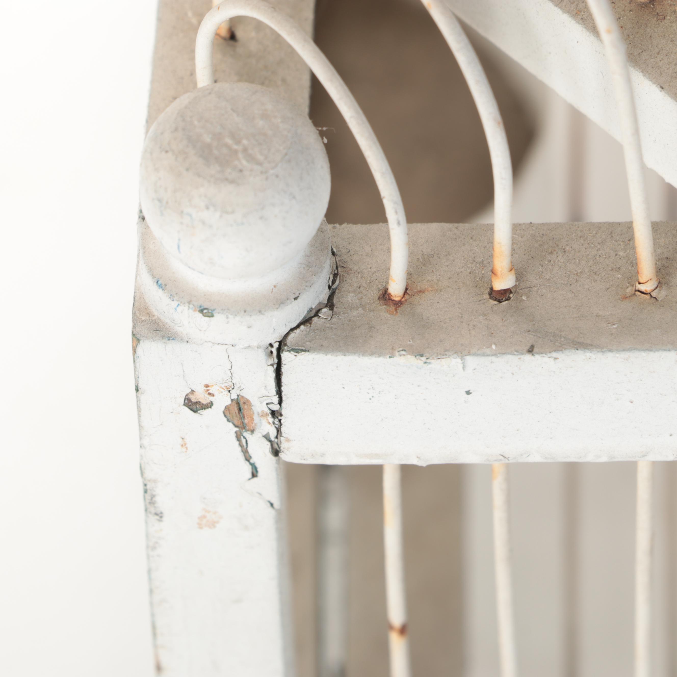Victorian Style White Painted Wood and Wire Bird Cage