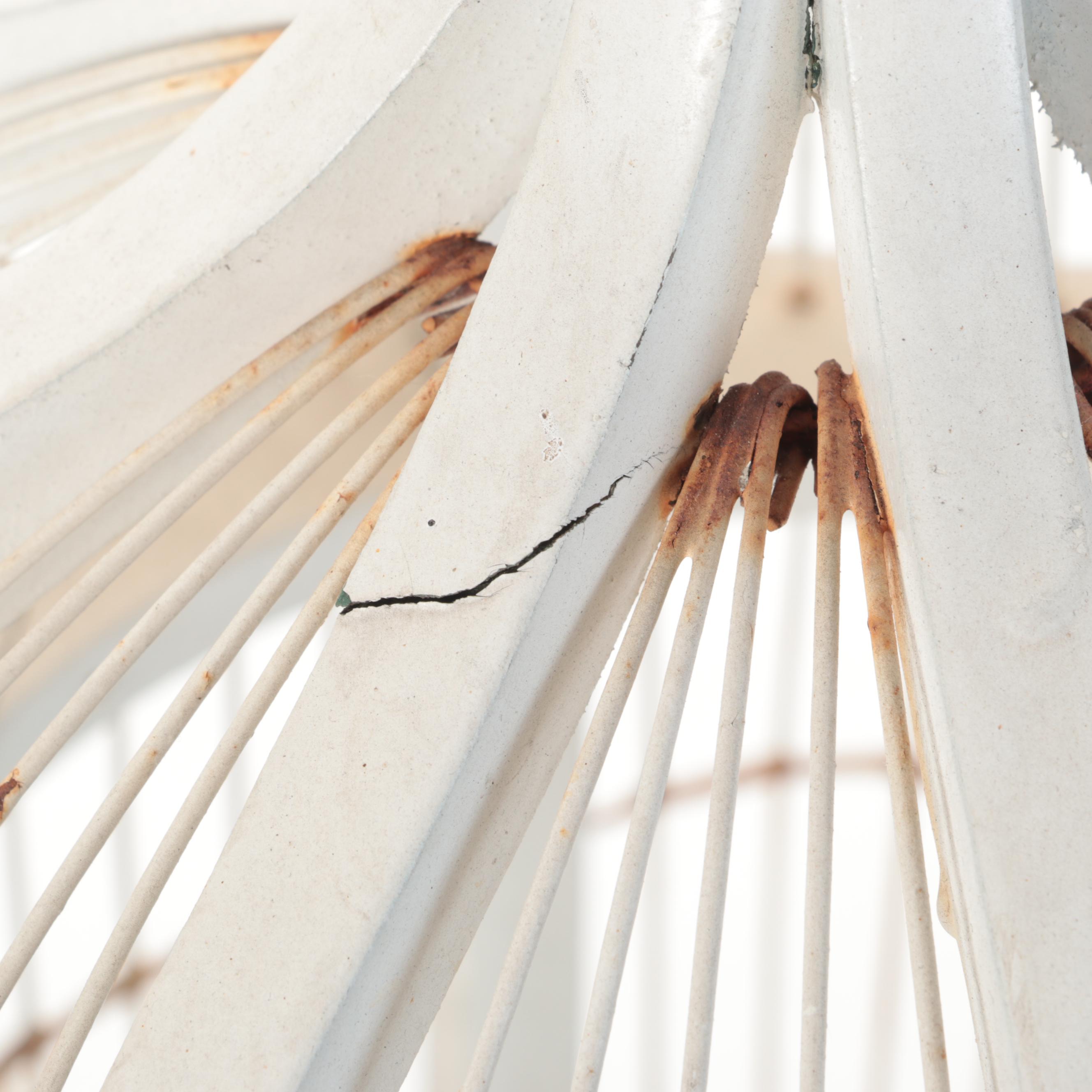 Victorian Style White Painted Wood and Wire Bird Cage