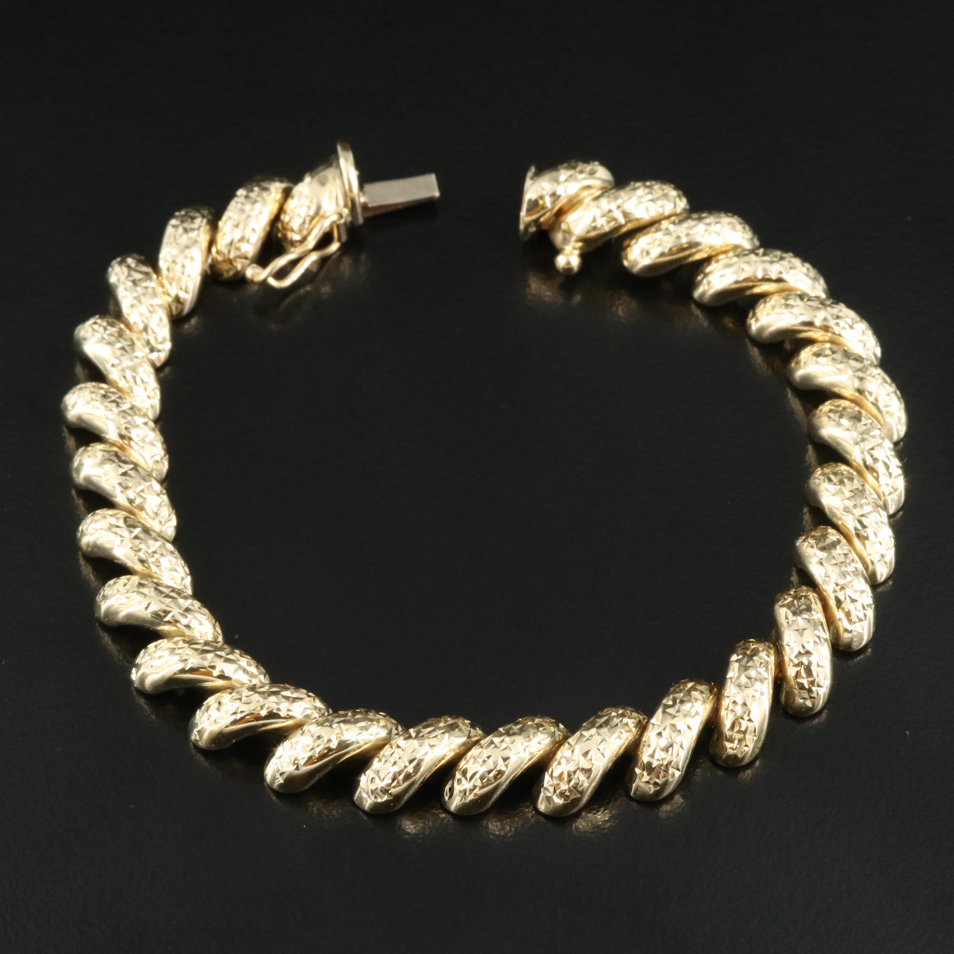 14K San Marco Textured Bracelet