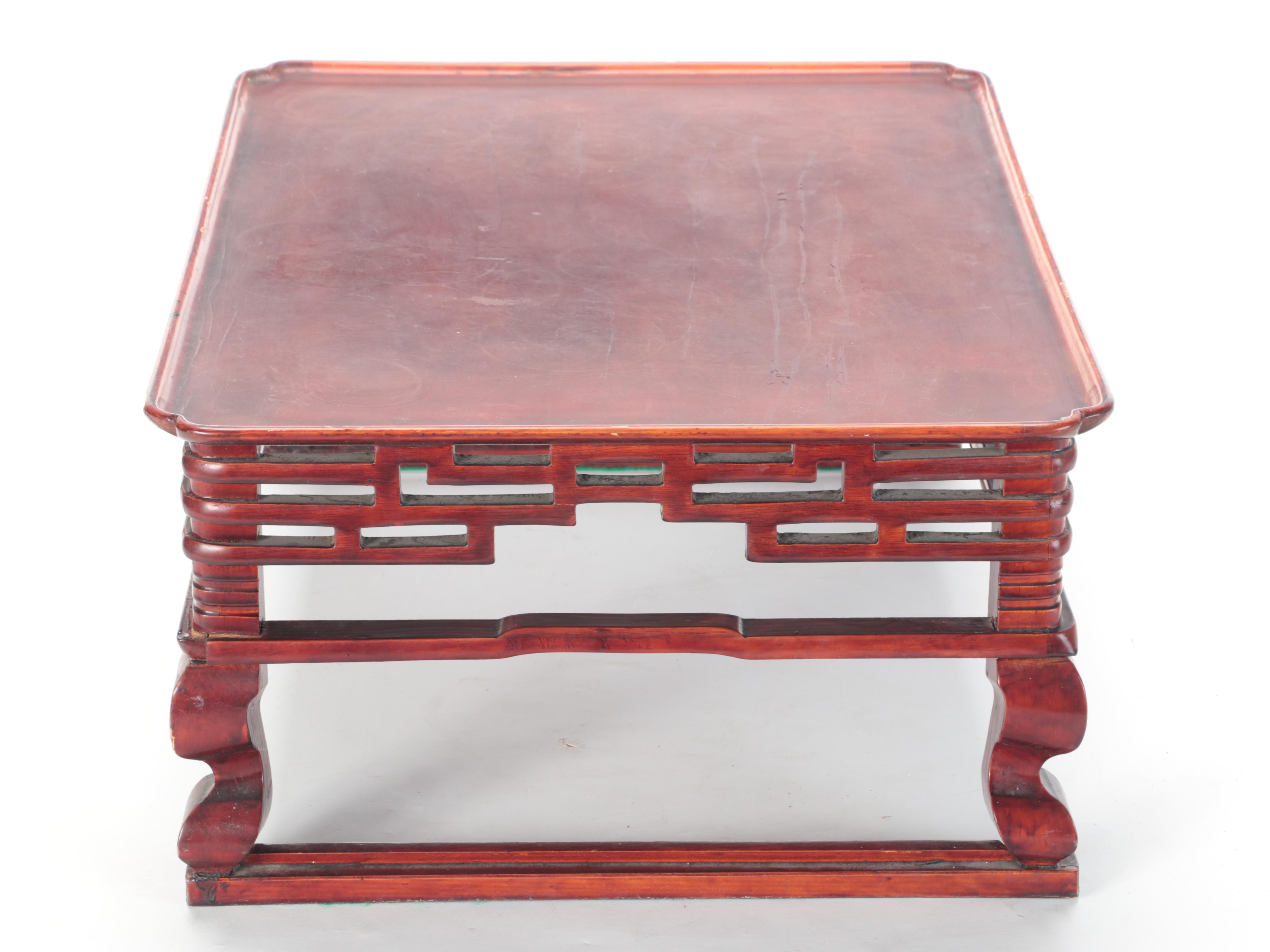 Japanese Antique Laquered Wood Tea Ceremony Tray, Early 20th Century