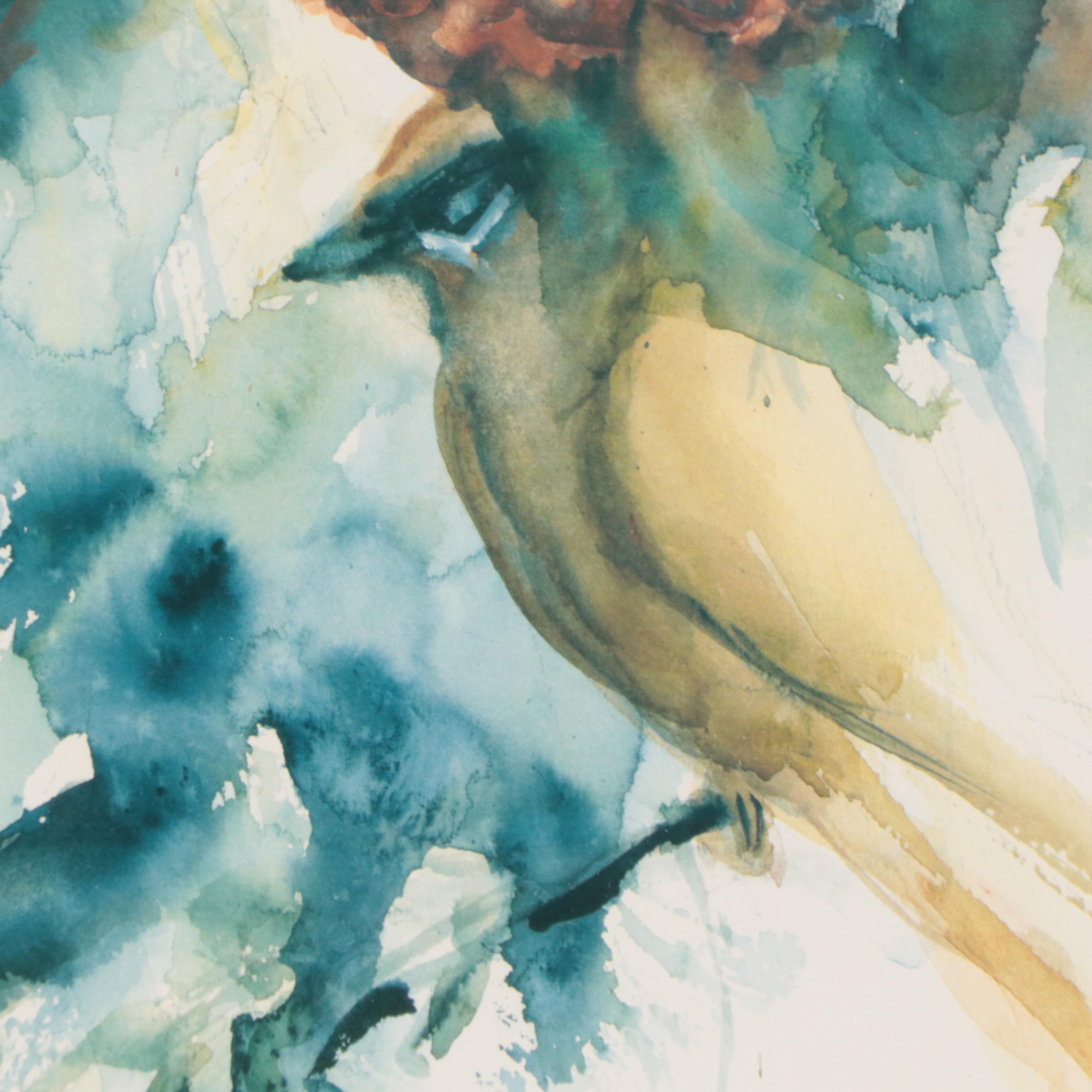 Offset Lithograph After Gaye Sanders Fisher of Cardinals