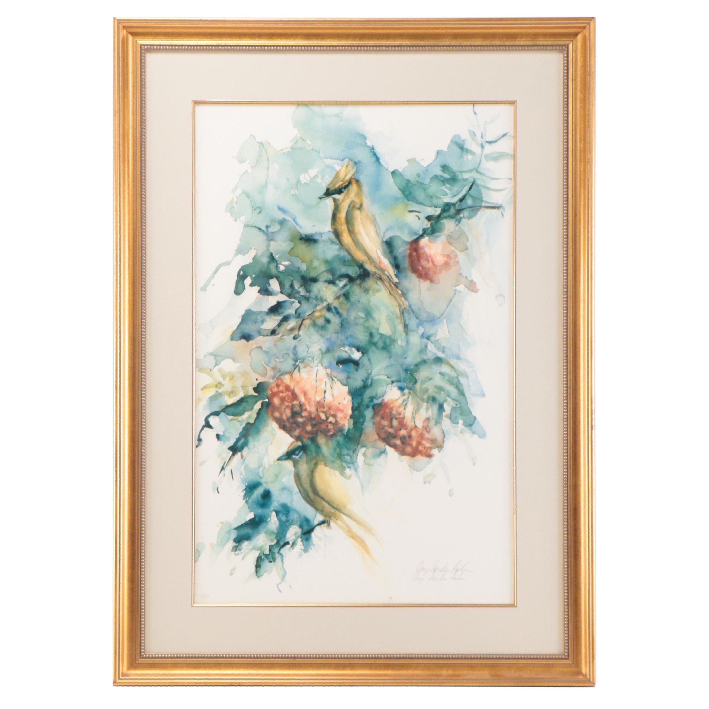 Offset Lithograph After Gaye Sanders Fisher of Cardinals