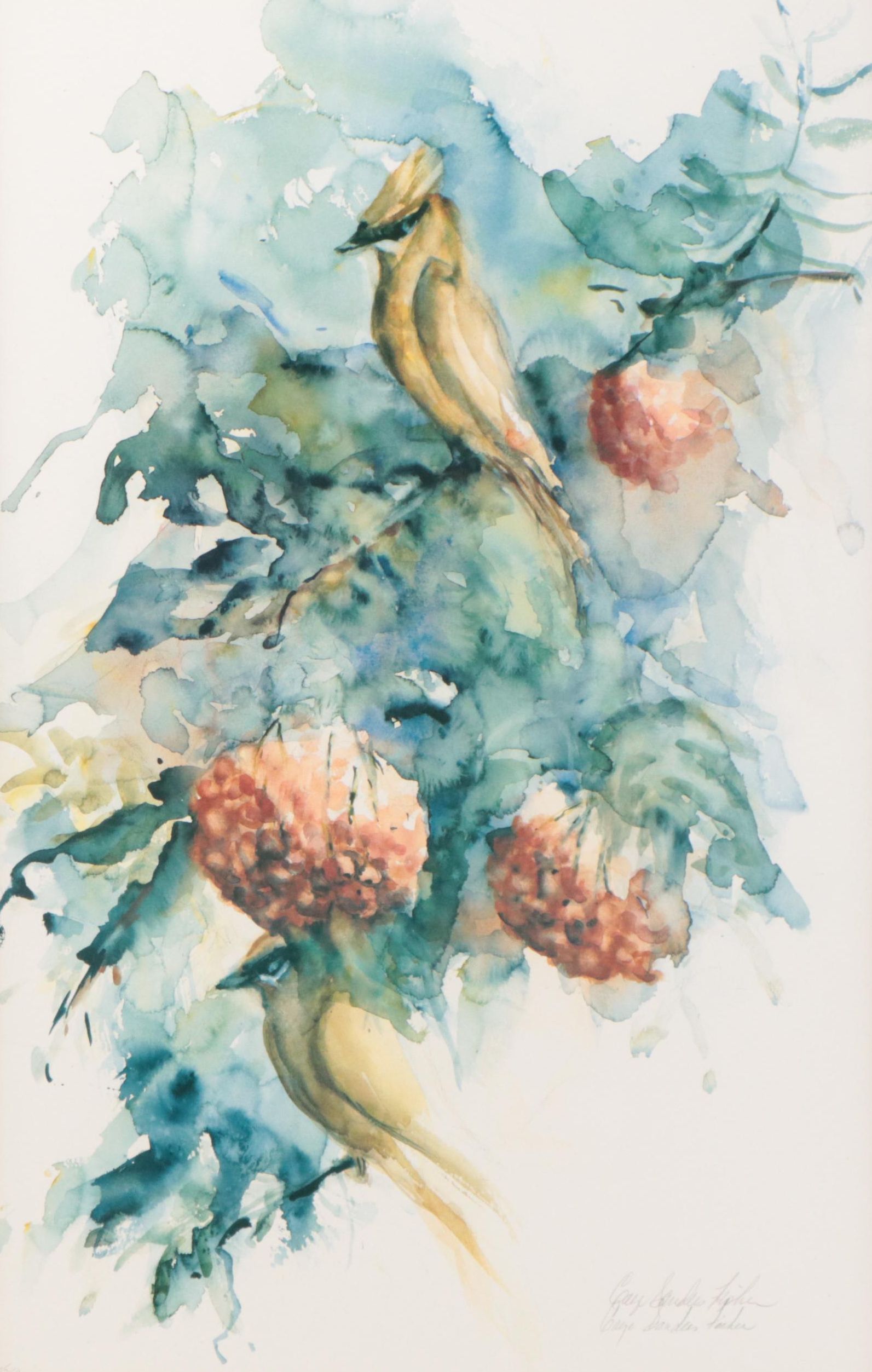 Offset Lithograph After Gaye Sanders Fisher of Cardinals