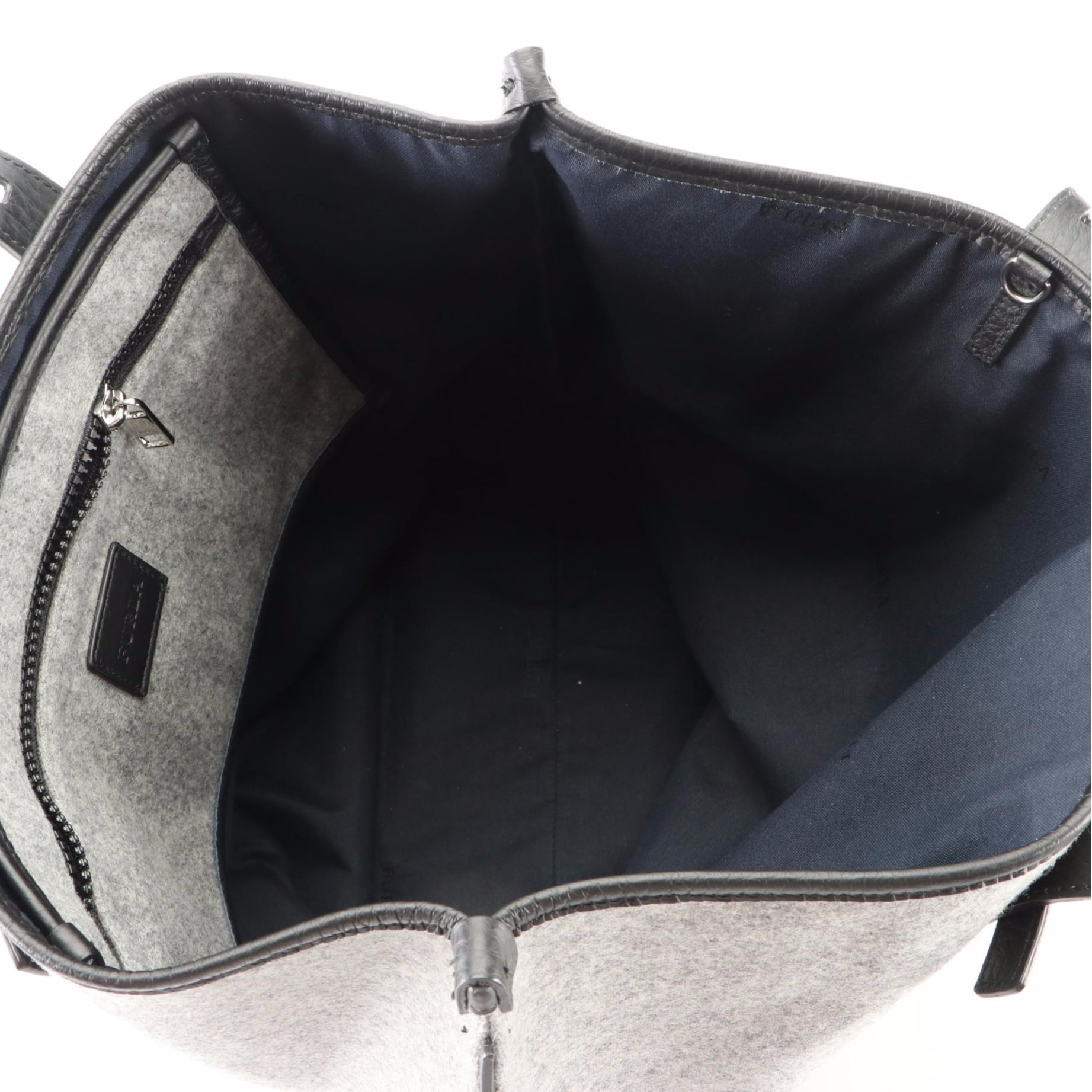 Furla Tote Bag in Knit Fabric and Grain Leather