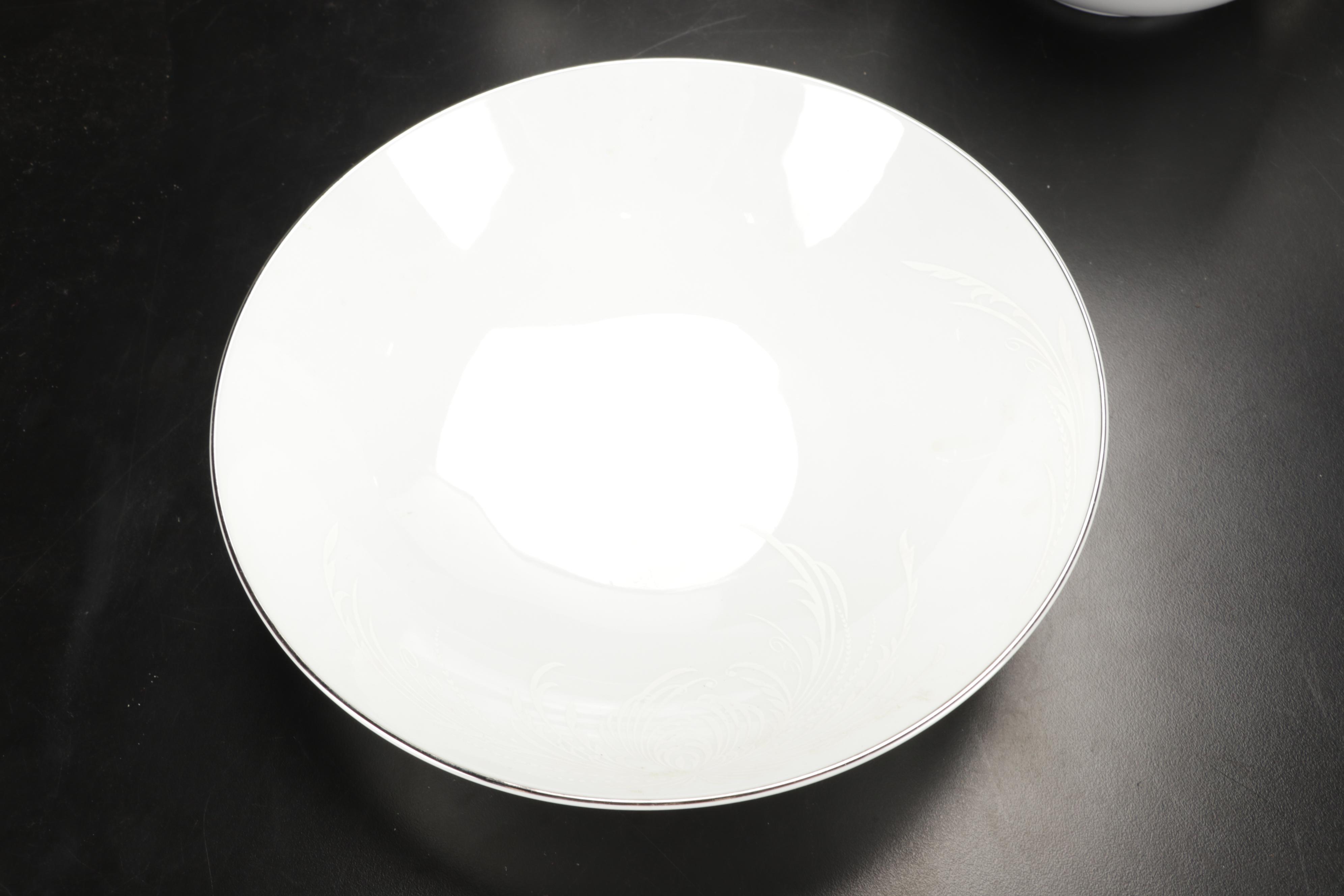 Mikasa "Misty" Dishes with Durchin Weighted Sterling Shakers and Other Tableware