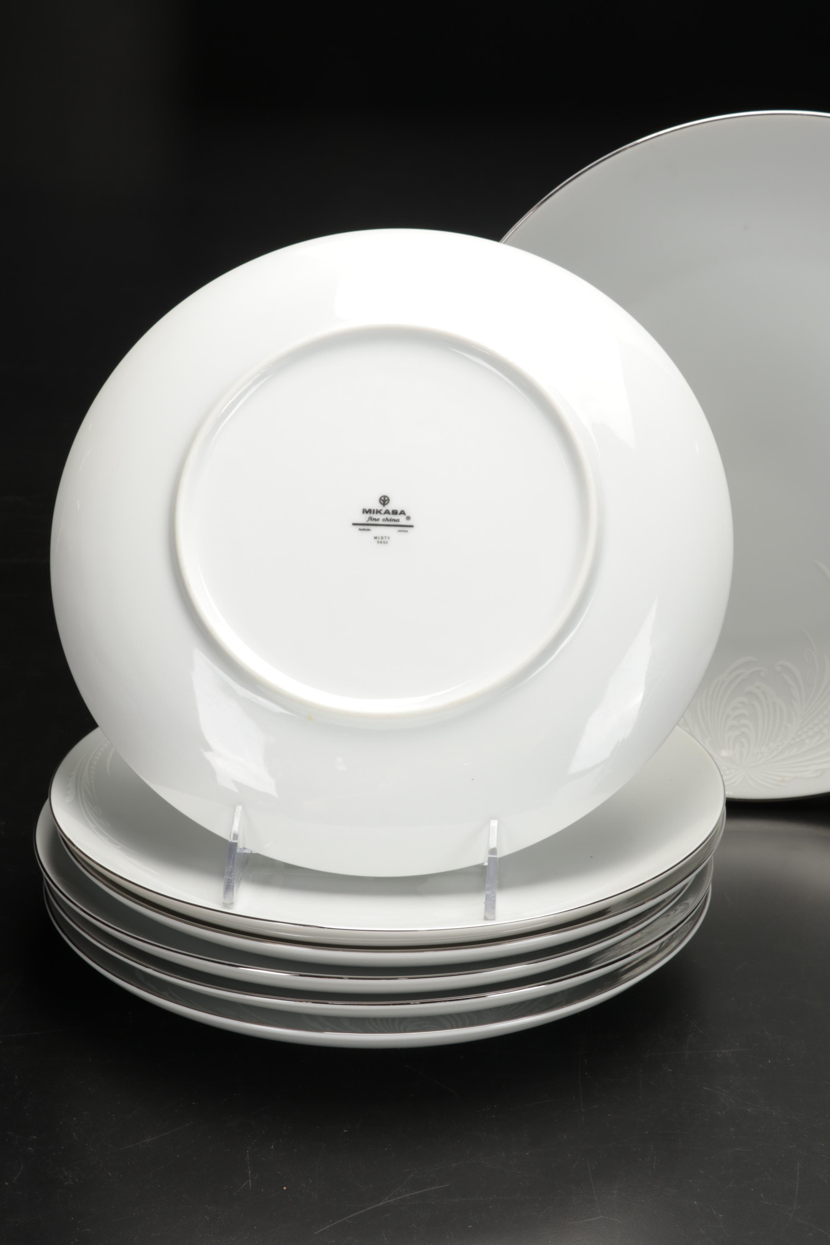 Mikasa "Misty" Dishes with Durchin Weighted Sterling Shakers and Other Tableware