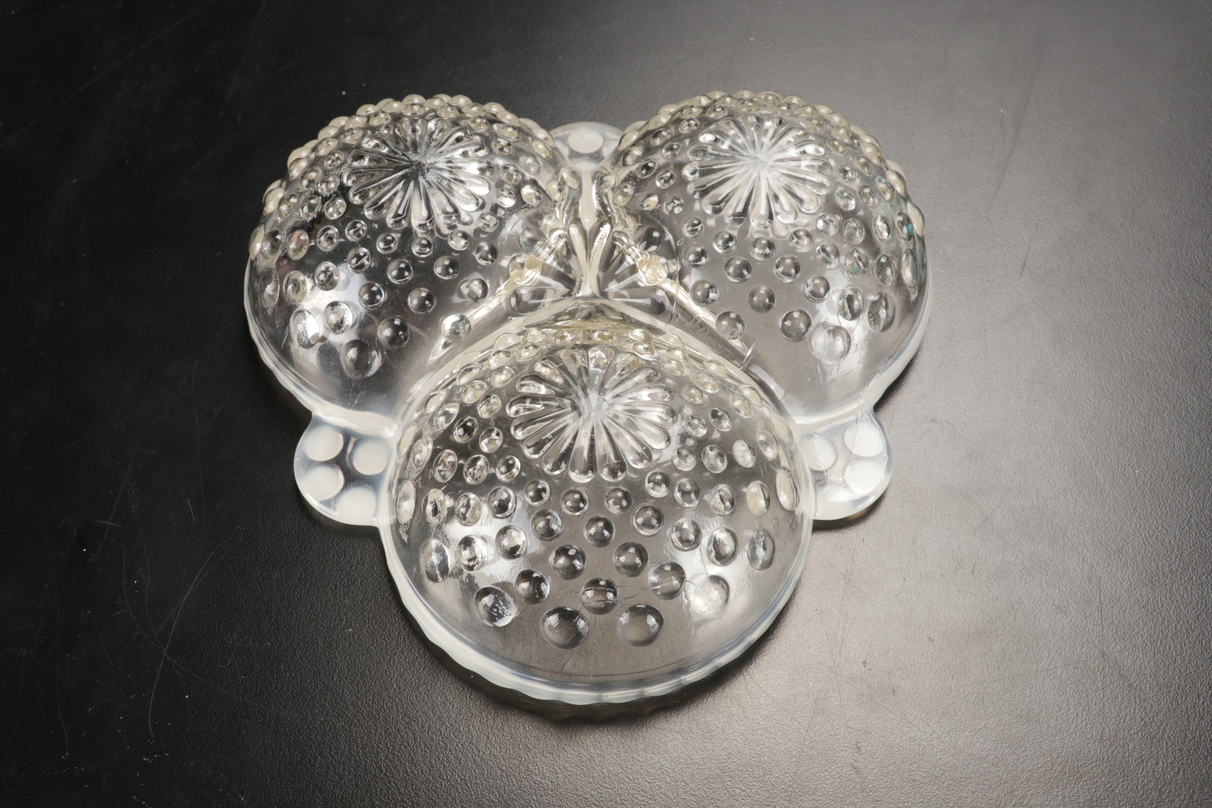 Marquis by Waterford Leaf Bowl with Imperial Candlewick Vase and Other Glassware