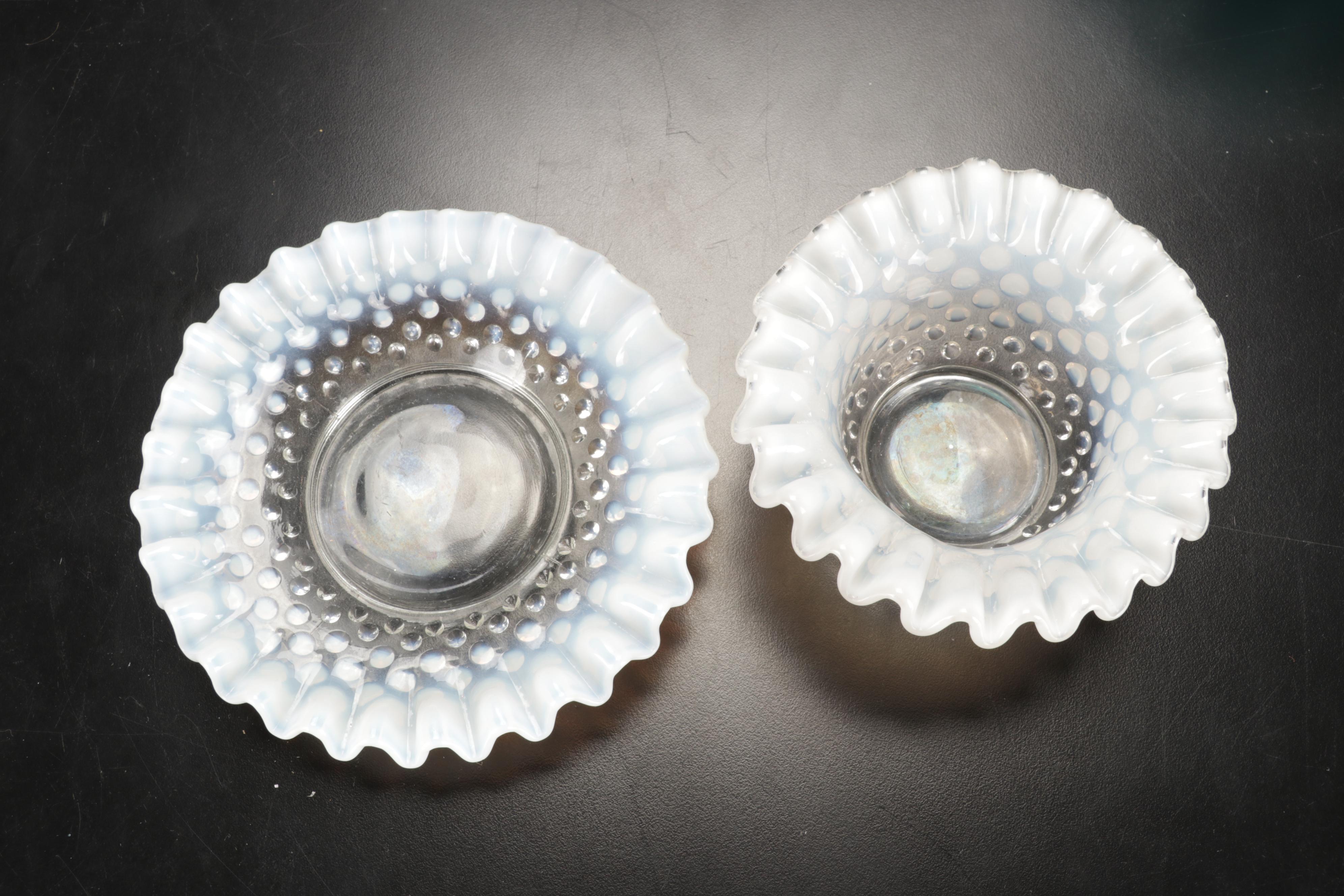 Marquis by Waterford Leaf Bowl with Imperial Candlewick Vase and Other Glassware