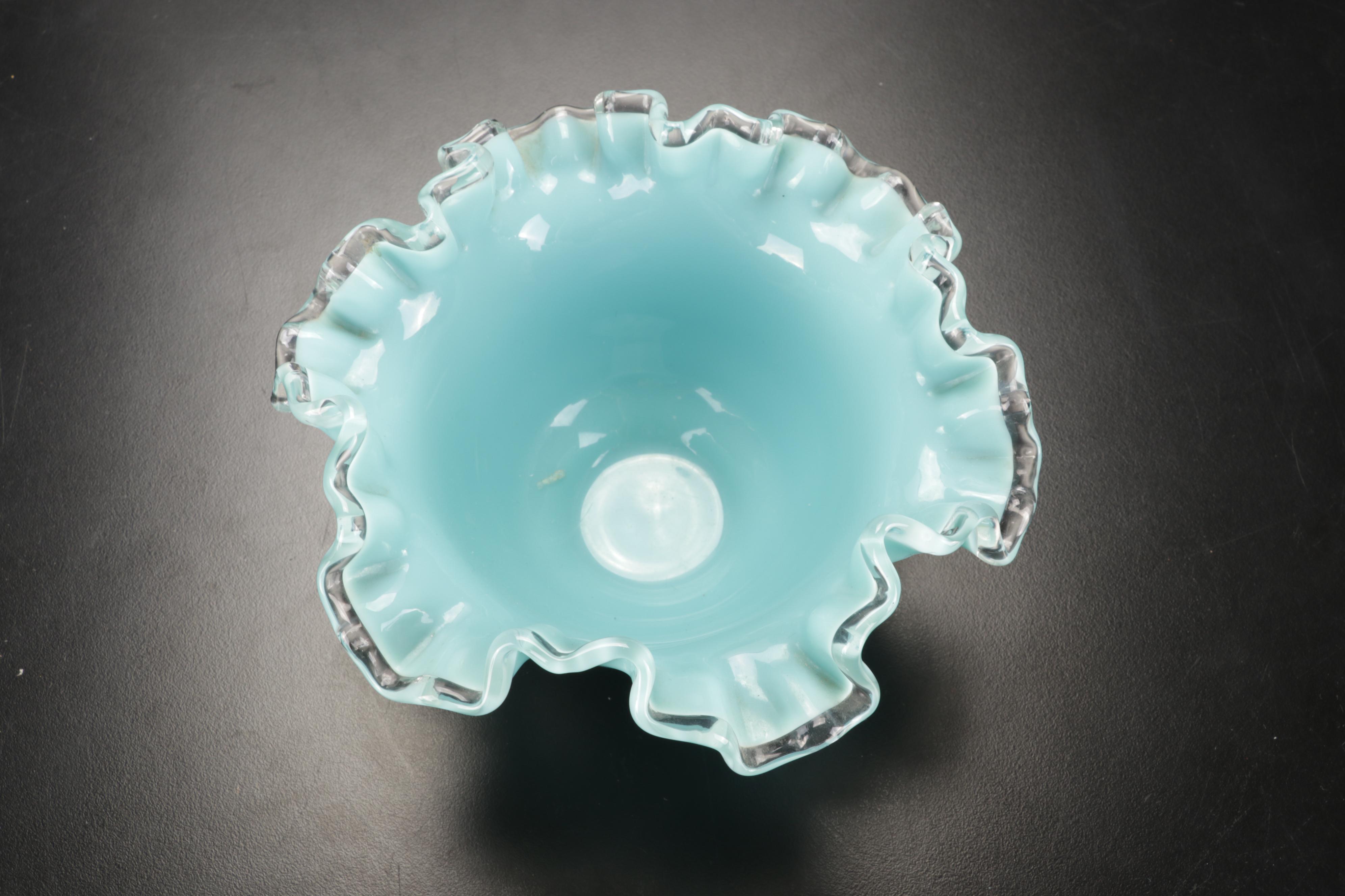 Marquis by Waterford Leaf Bowl with Imperial Candlewick Vase and Other Glassware