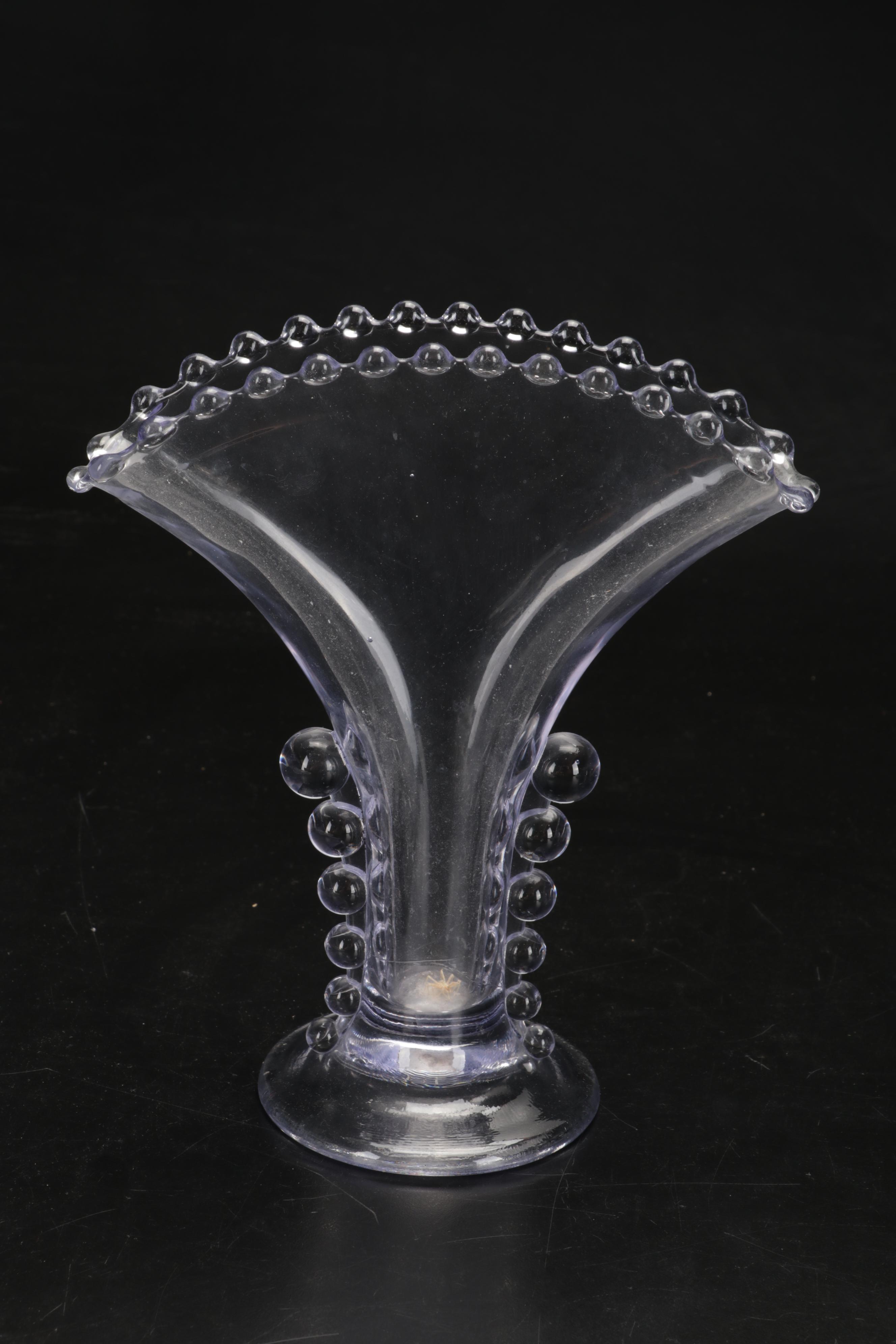 Marquis by Waterford Leaf Bowl with Imperial Candlewick Vase and Other Glassware