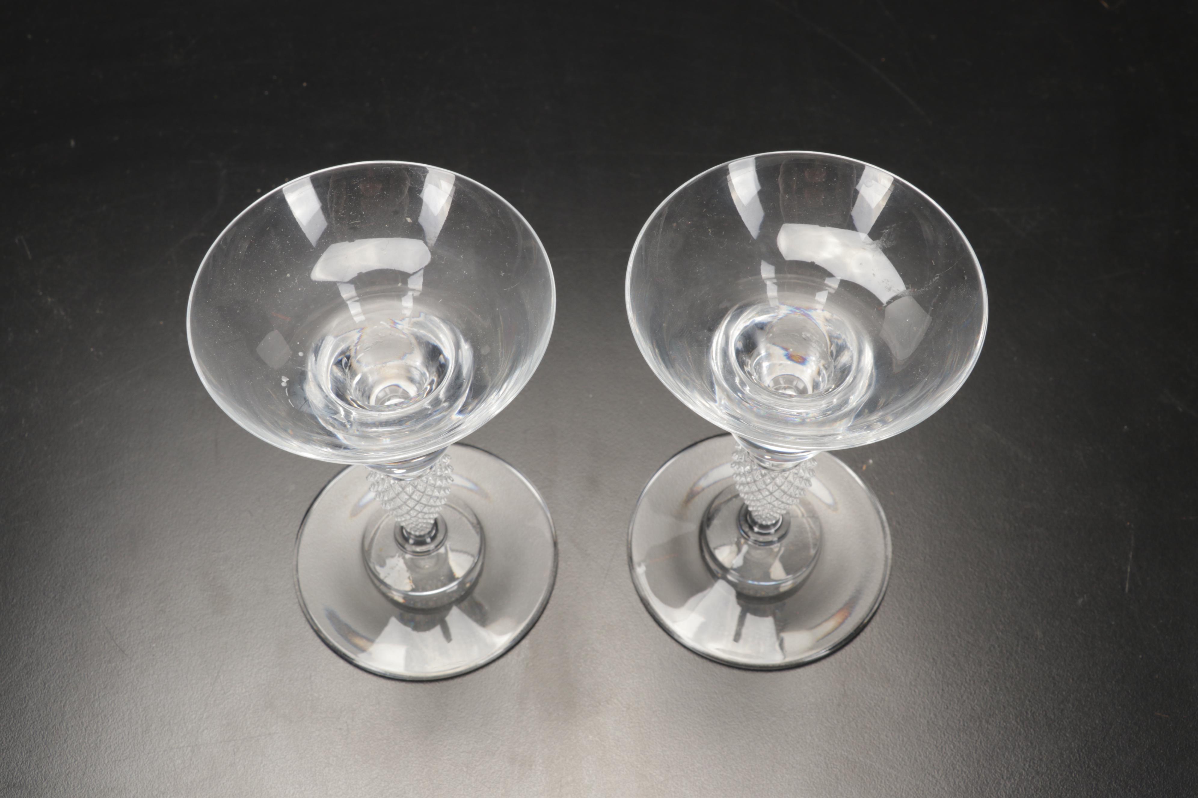 Marquis by Waterford Leaf Bowl with Imperial Candlewick Vase and Other Glassware