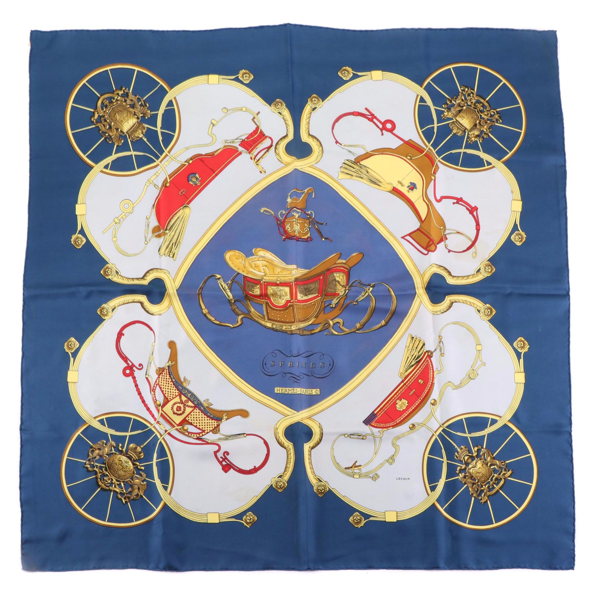 Hermès Early Issue "Springs" Scarf 90 in Silk Twill