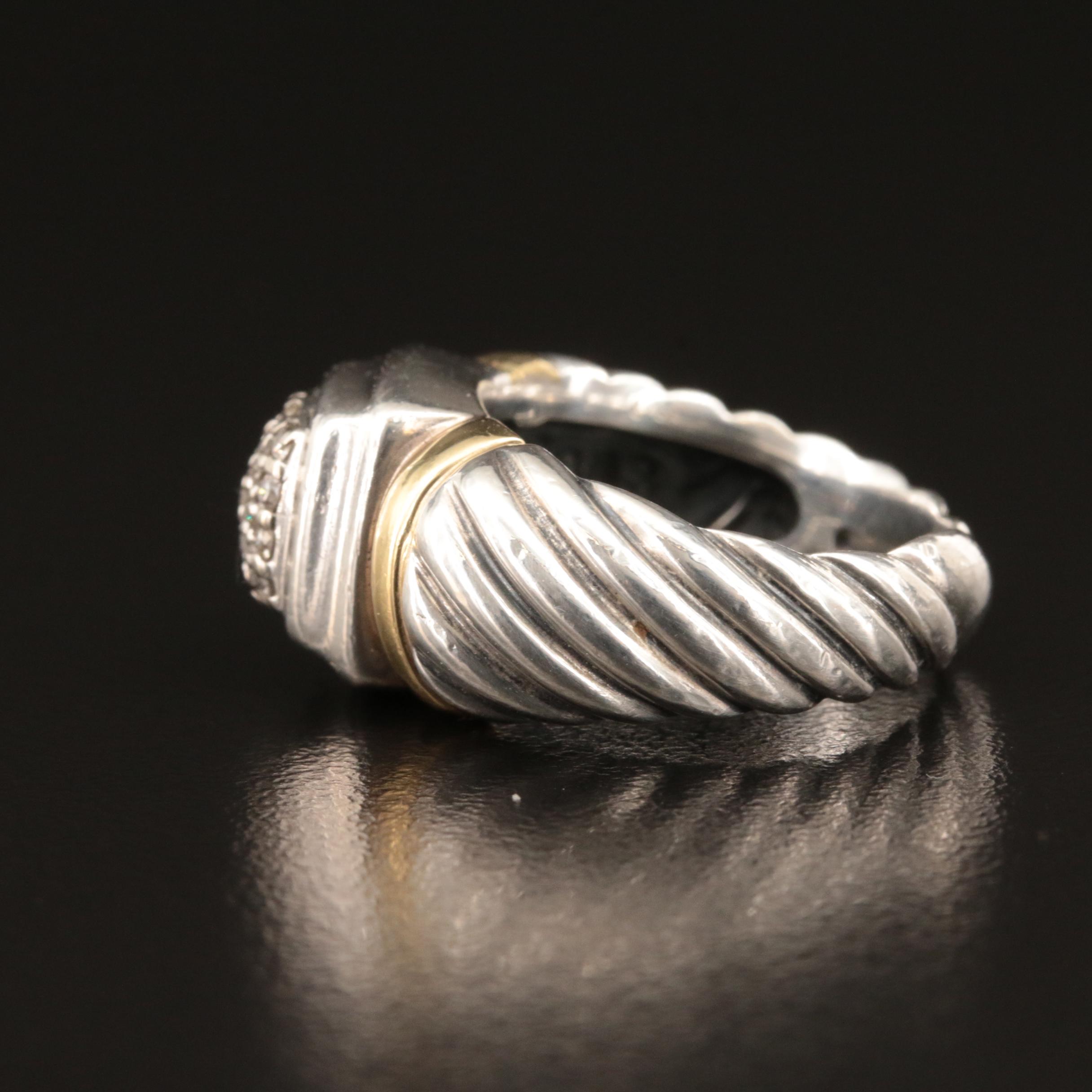 David Yurman "Noblesse" Sterling Diamond Ring