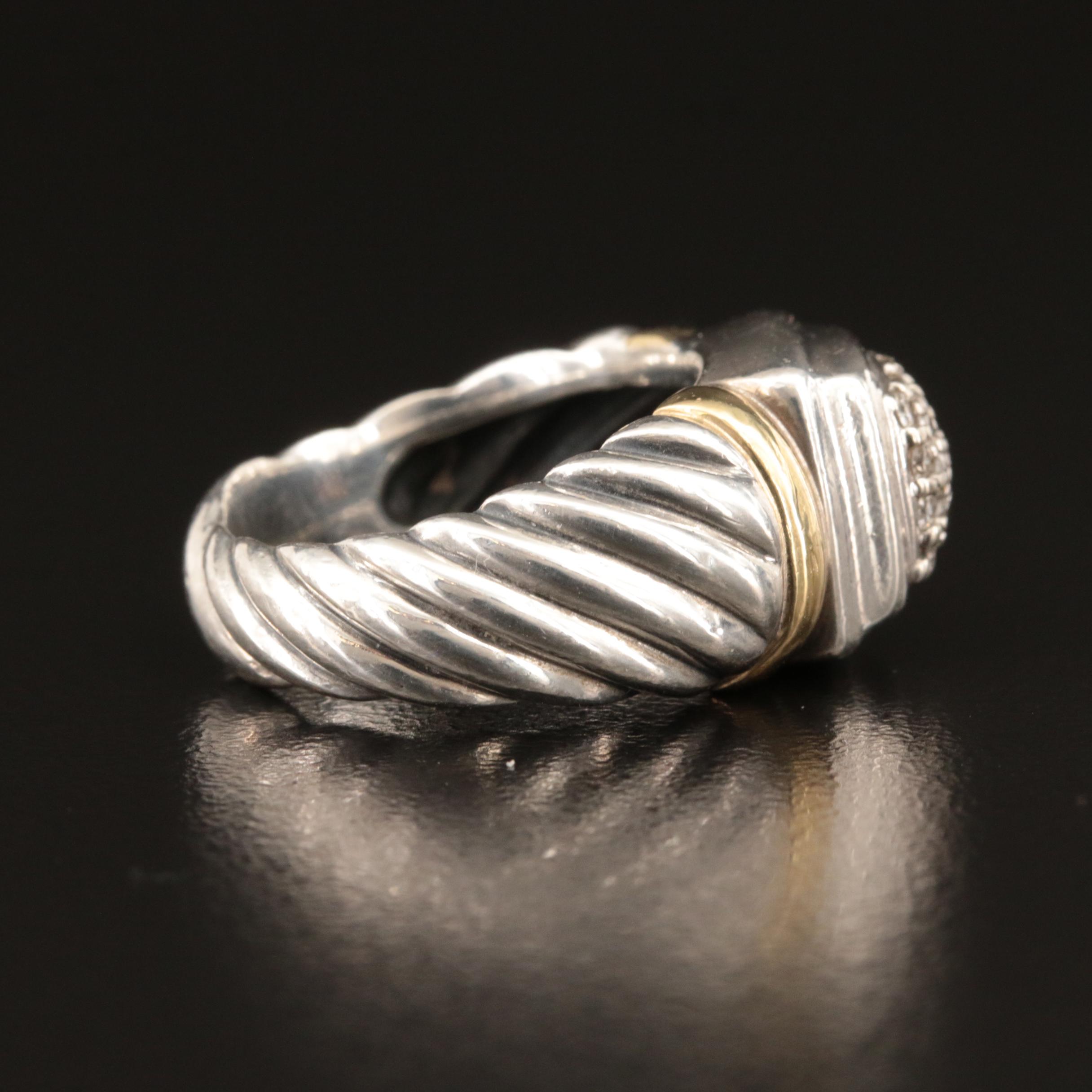 David Yurman "Noblesse" Sterling Diamond Ring