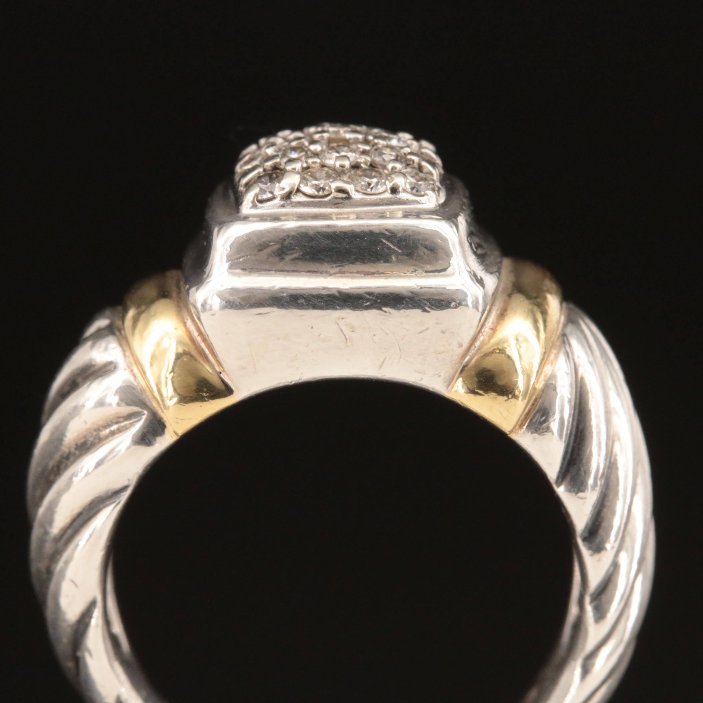 David Yurman "Noblesse" Sterling Diamond Ring