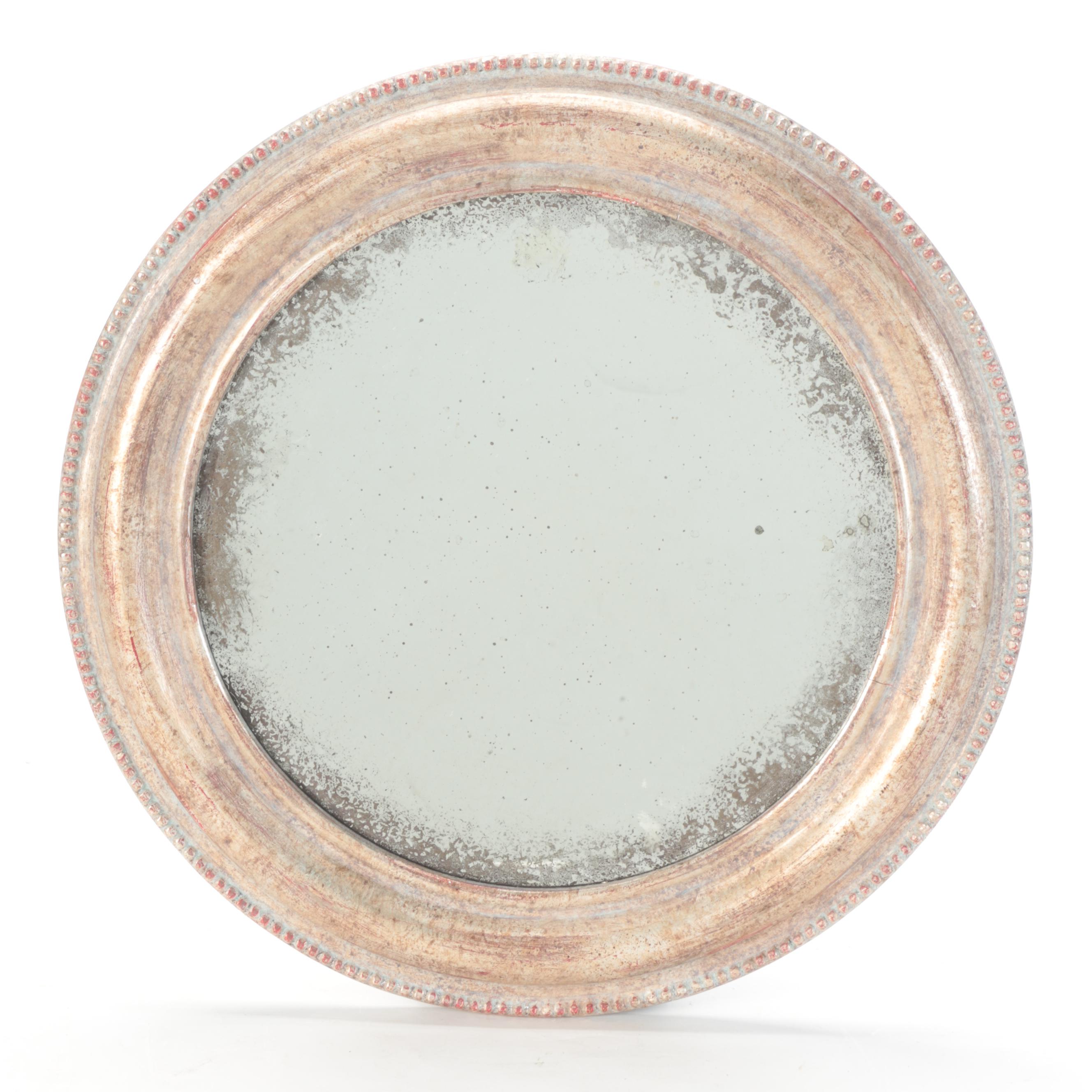 Pair of Bronzed Beaded Trim Bullseye With Other Round Mirrors