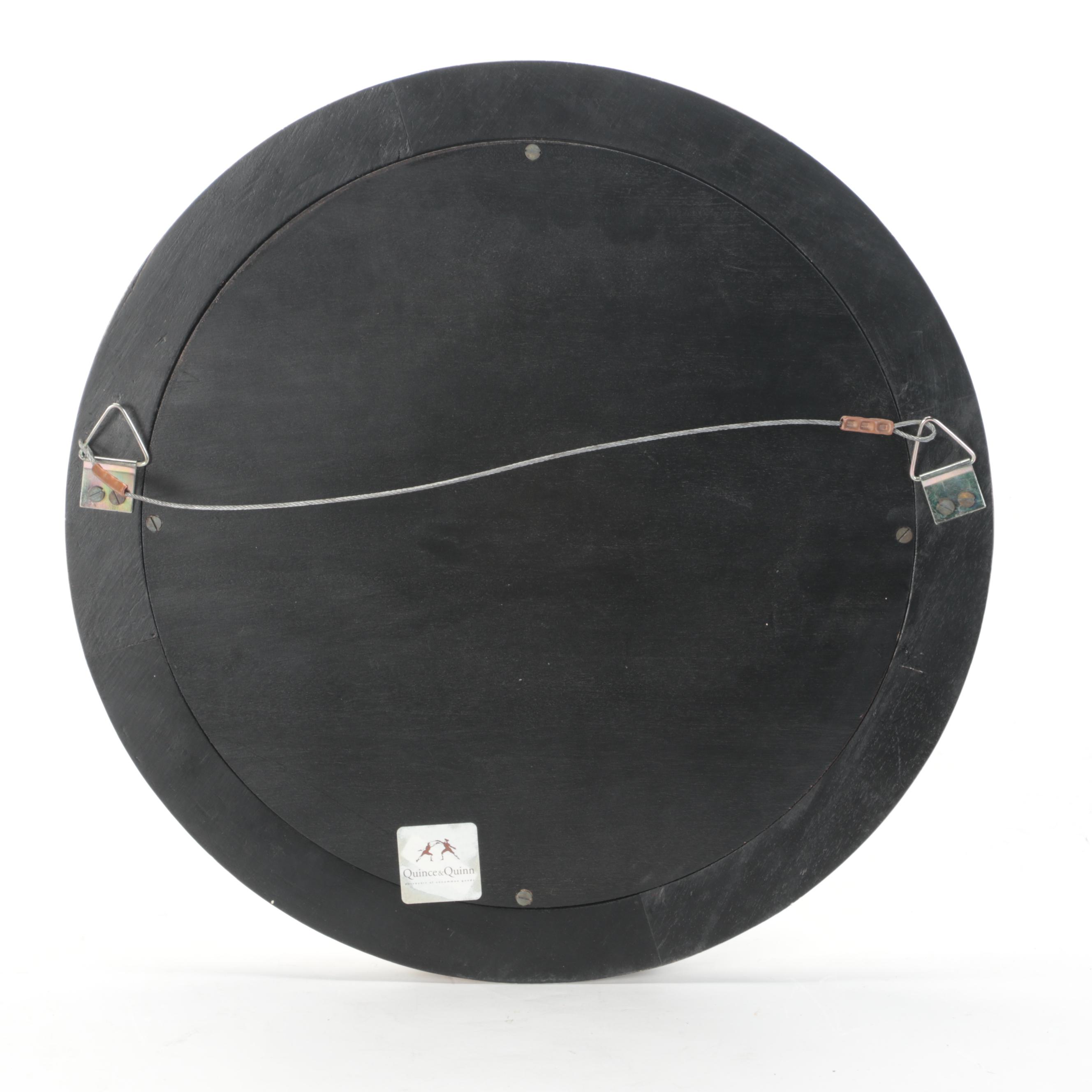 Pair of Bronzed Beaded Trim Bullseye With Other Round Mirrors