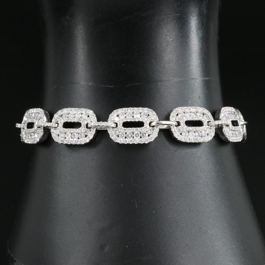 Gregg Ruth 18K 6.00 CTW Diamond Rectangle Link Bracelet